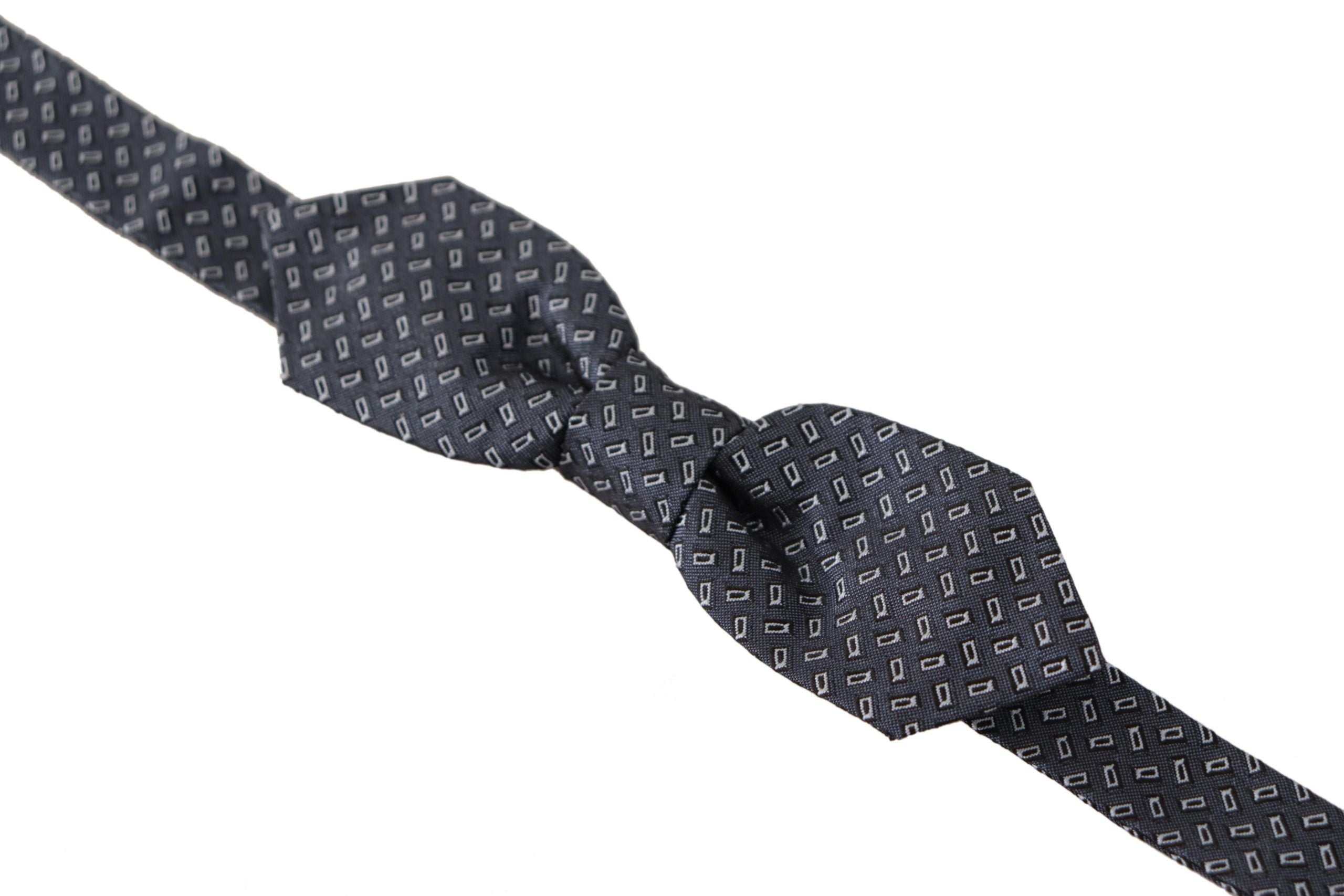 Dolce & Gabbana Blue Grey Polka Dot 100% копринена вратовръзка Papillon