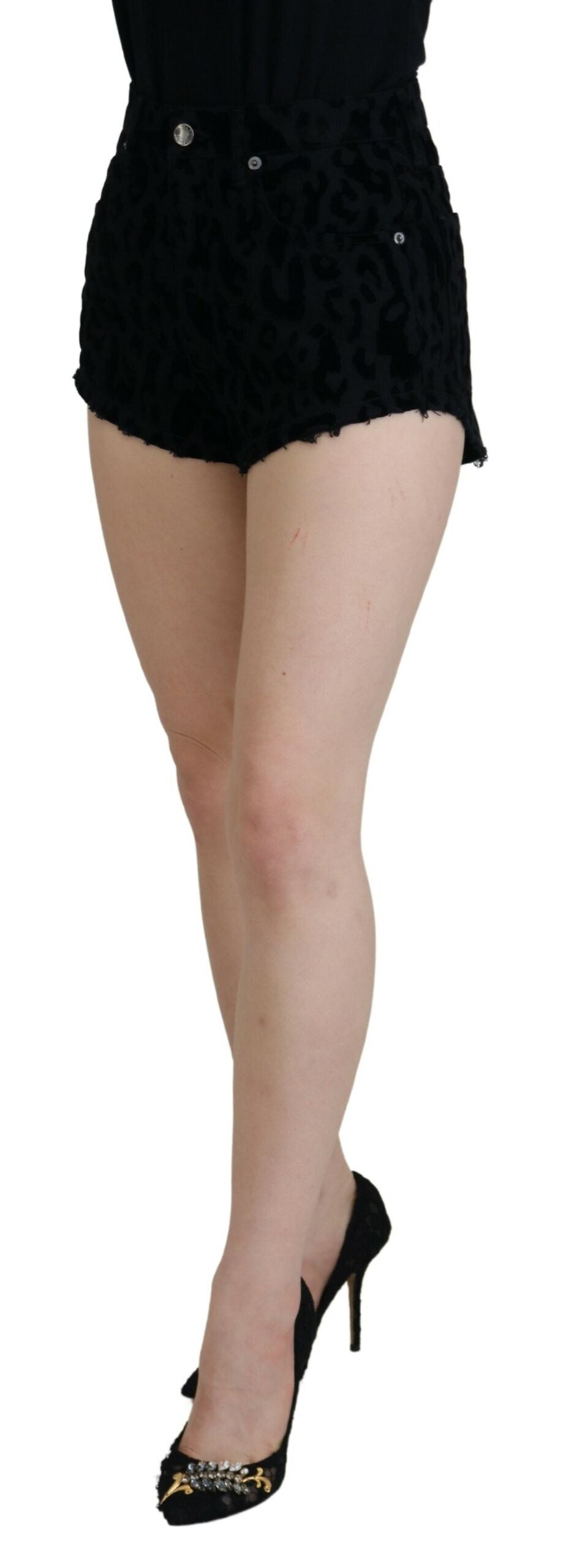 Dolce & Gabbana Elegant High Waist Denim Hot Pants Shorts