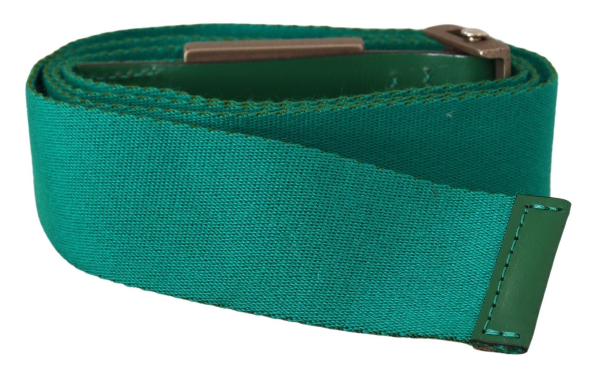 GF Ferre Green Cotton Silver Logo Колан за кръста с метална катарама