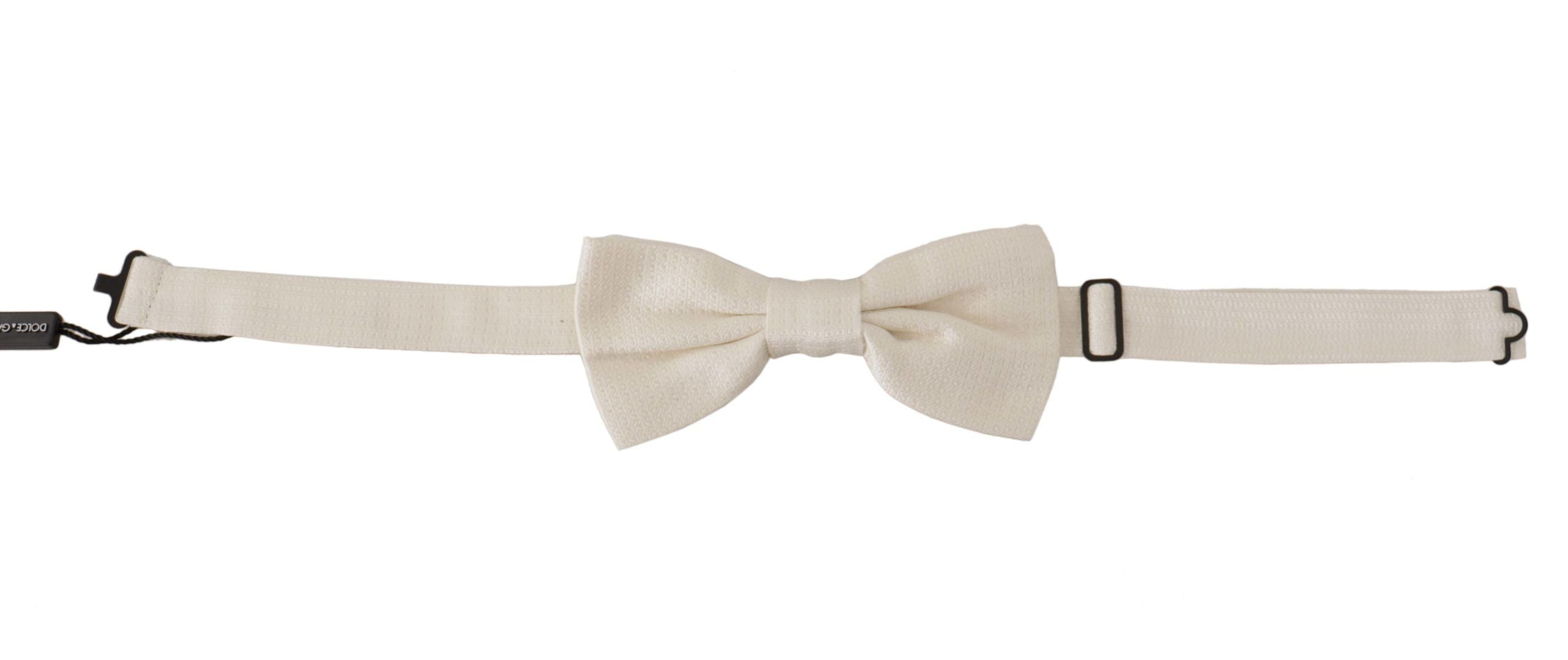 Dolce & Gabbana Off White Pattern Tie Papillon с регулиращо се деколте