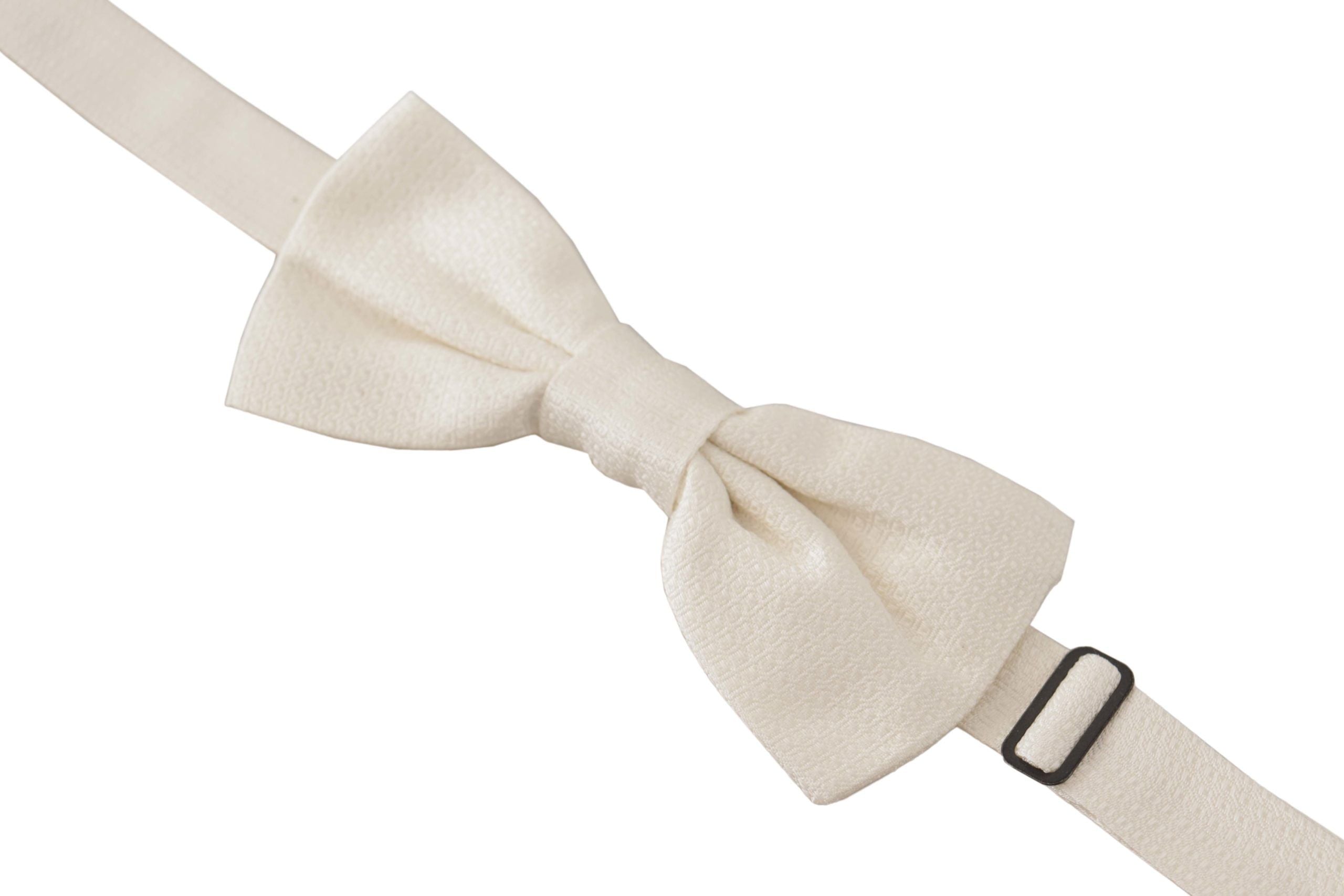 Dolce & Gabbana Off White Pattern Tie Papillon с регулиращо се деколте