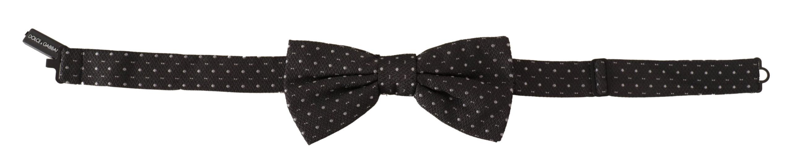 Dolce & Gabbana Сива вратовръзка на точки на 100% коприна Papillon