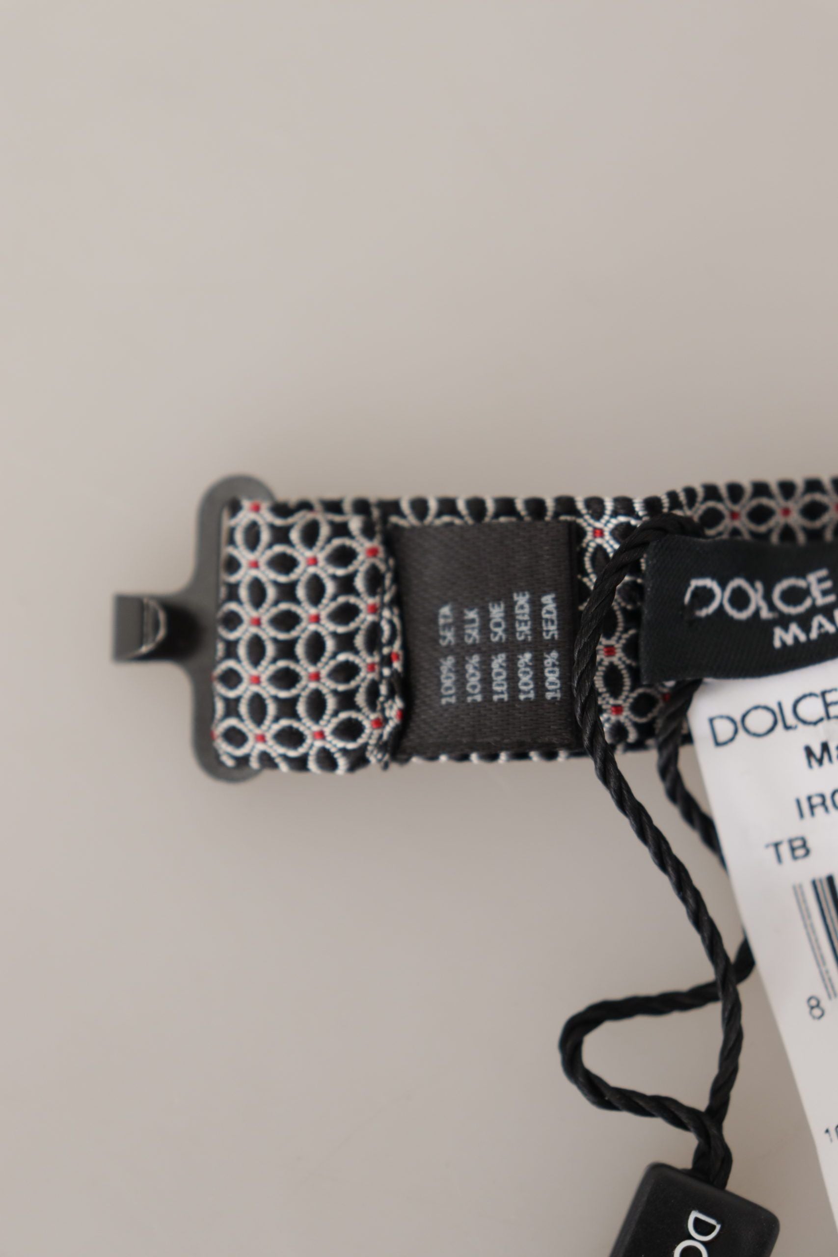 Копринена вратовръзка Papillon с шарка на черни бели цветя Dolce & Gabbana