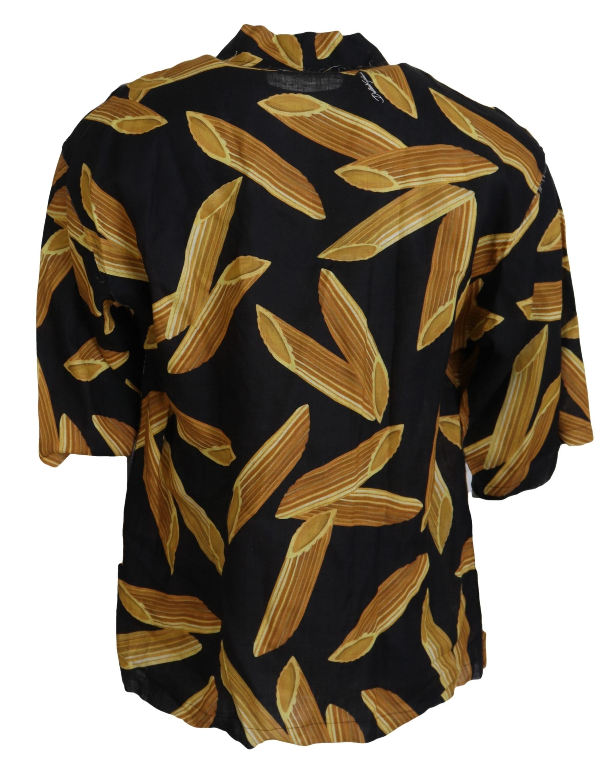 Dolce & Gabbana черна ежедневна ленена риза Penne Rigate