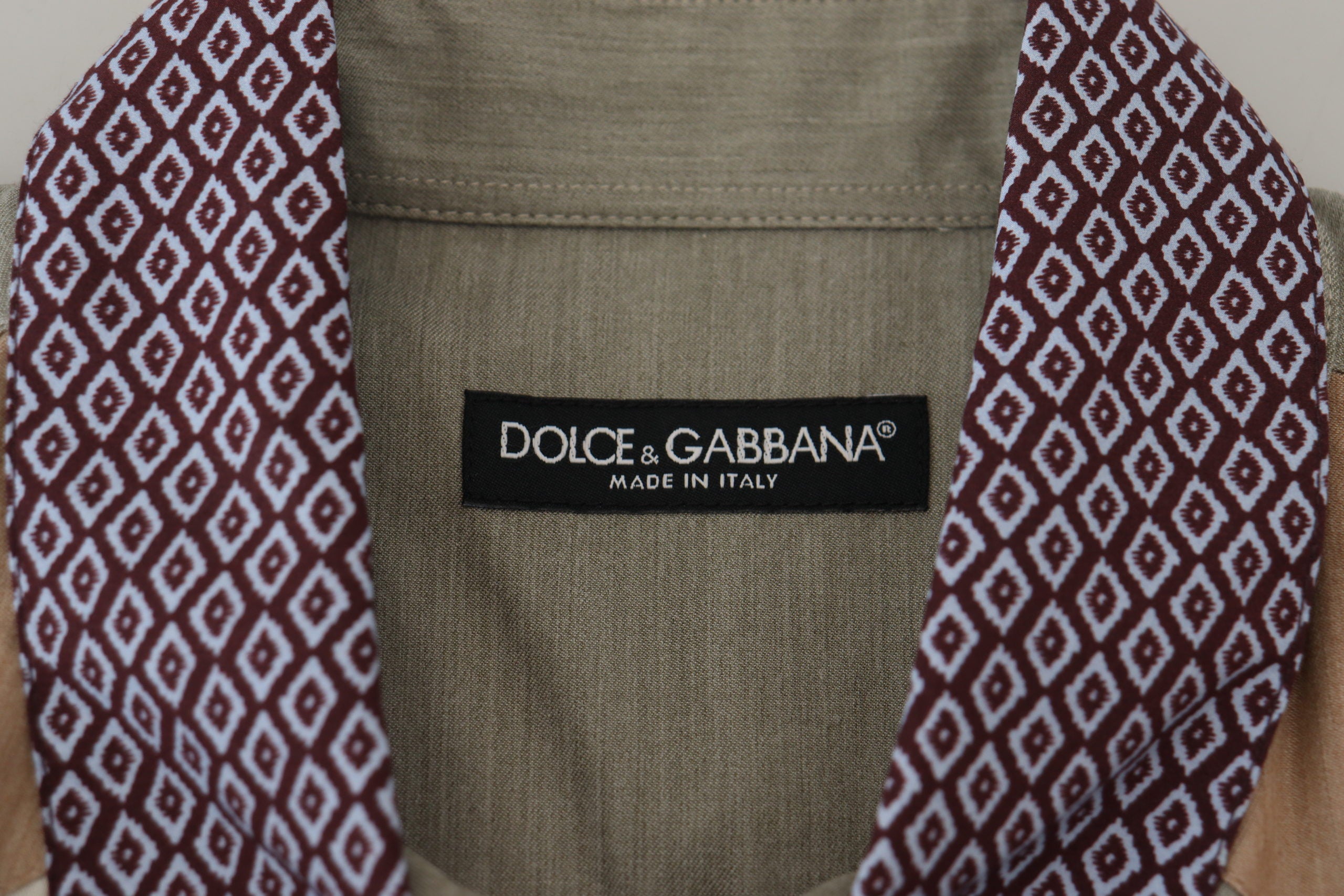 Многоцветна памучна тънка риза Dolce & Gabbana