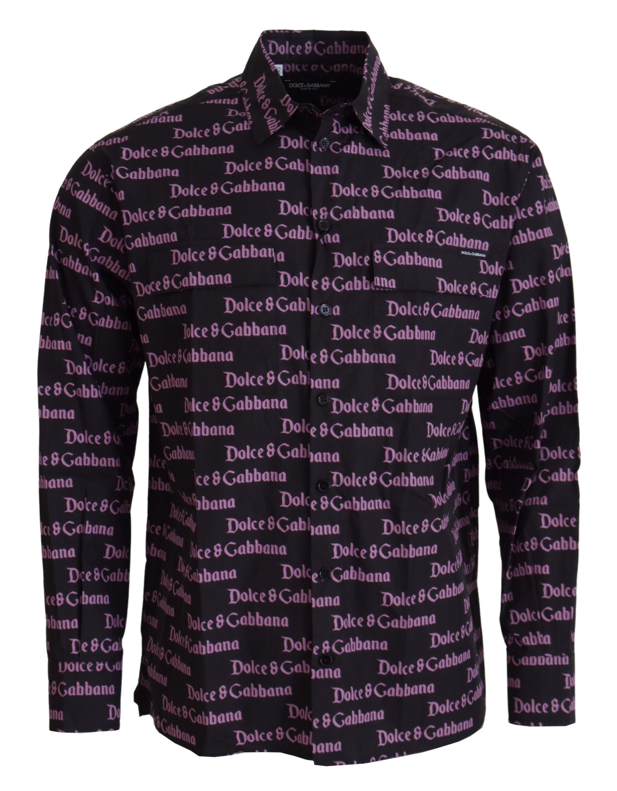 Официална риза с черно лилаво лого на Dolce & Gabbana
