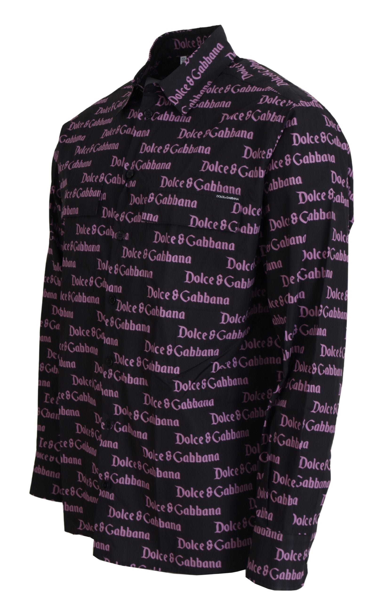 Официална риза с черно лилаво лого на Dolce & Gabbana