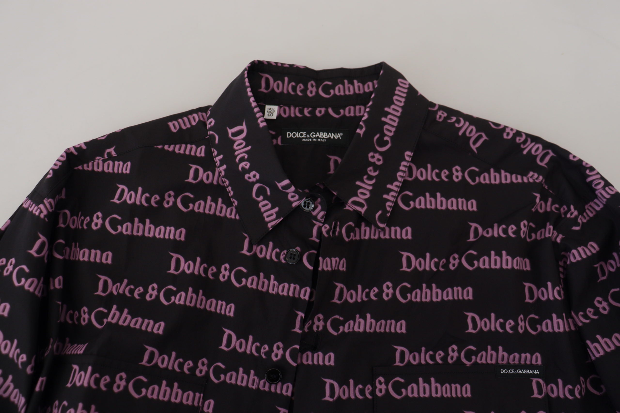 Официална риза с черно лилаво лого на Dolce & Gabbana
