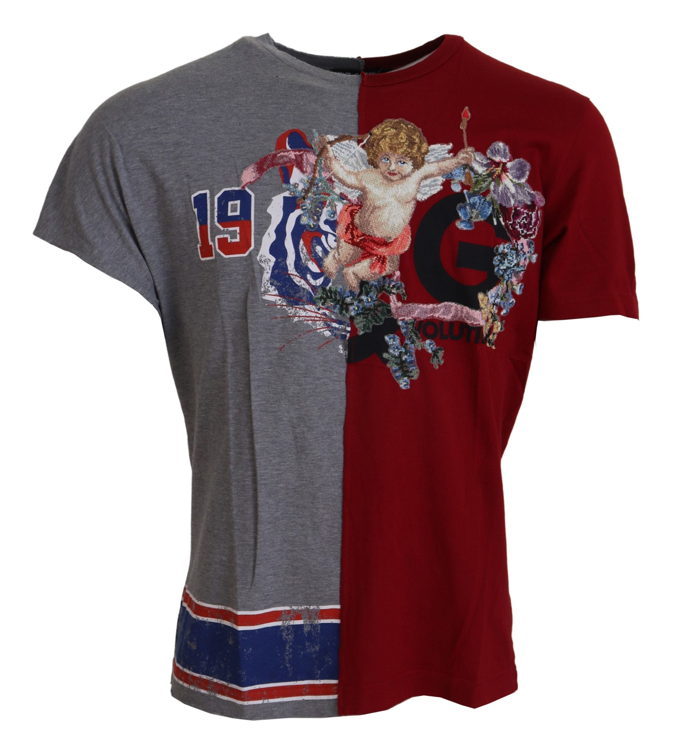 Тениска Dolce & Gabbana Red Grey Two Model DG Angel Crewneck