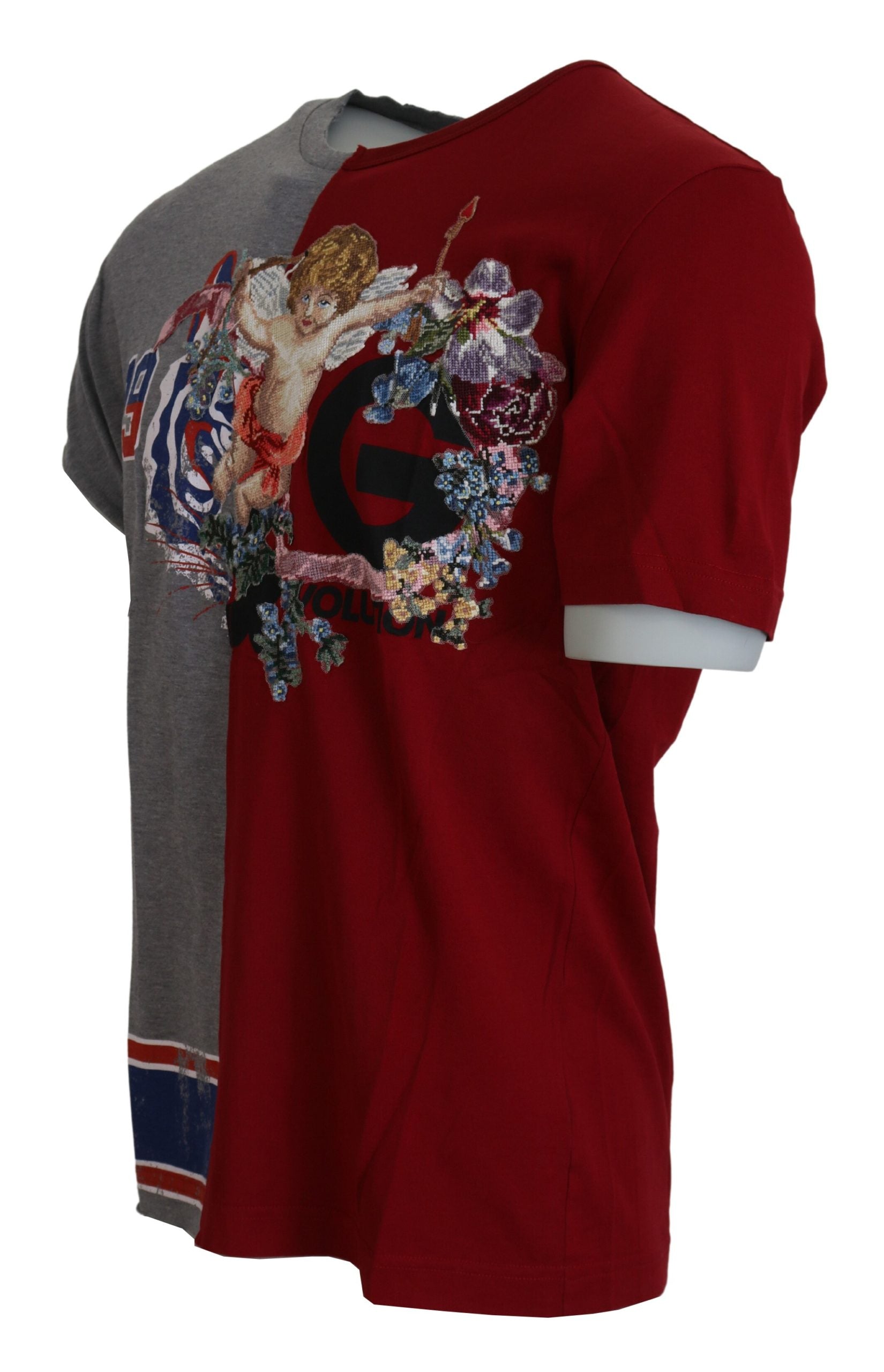 Тениска Dolce & Gabbana Red Grey Two Model DG Angel Crewneck