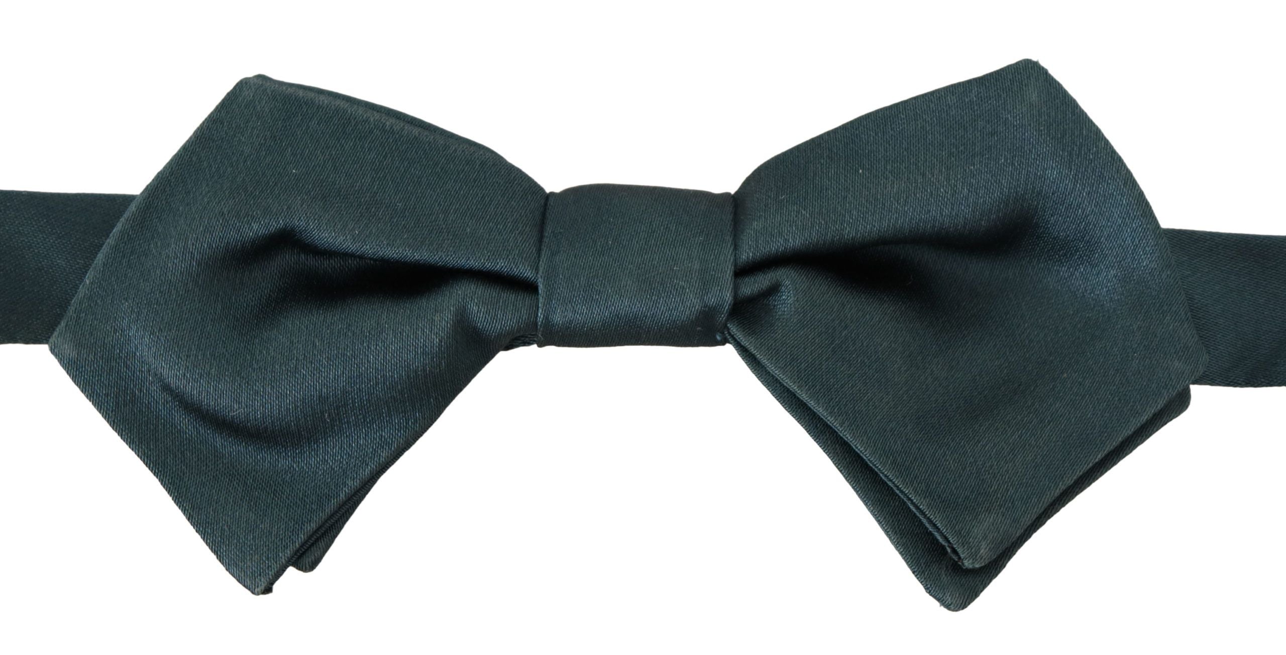 Dolce & Gabbana Green 100% копринена вратовръзка Papillon с регулируема яка