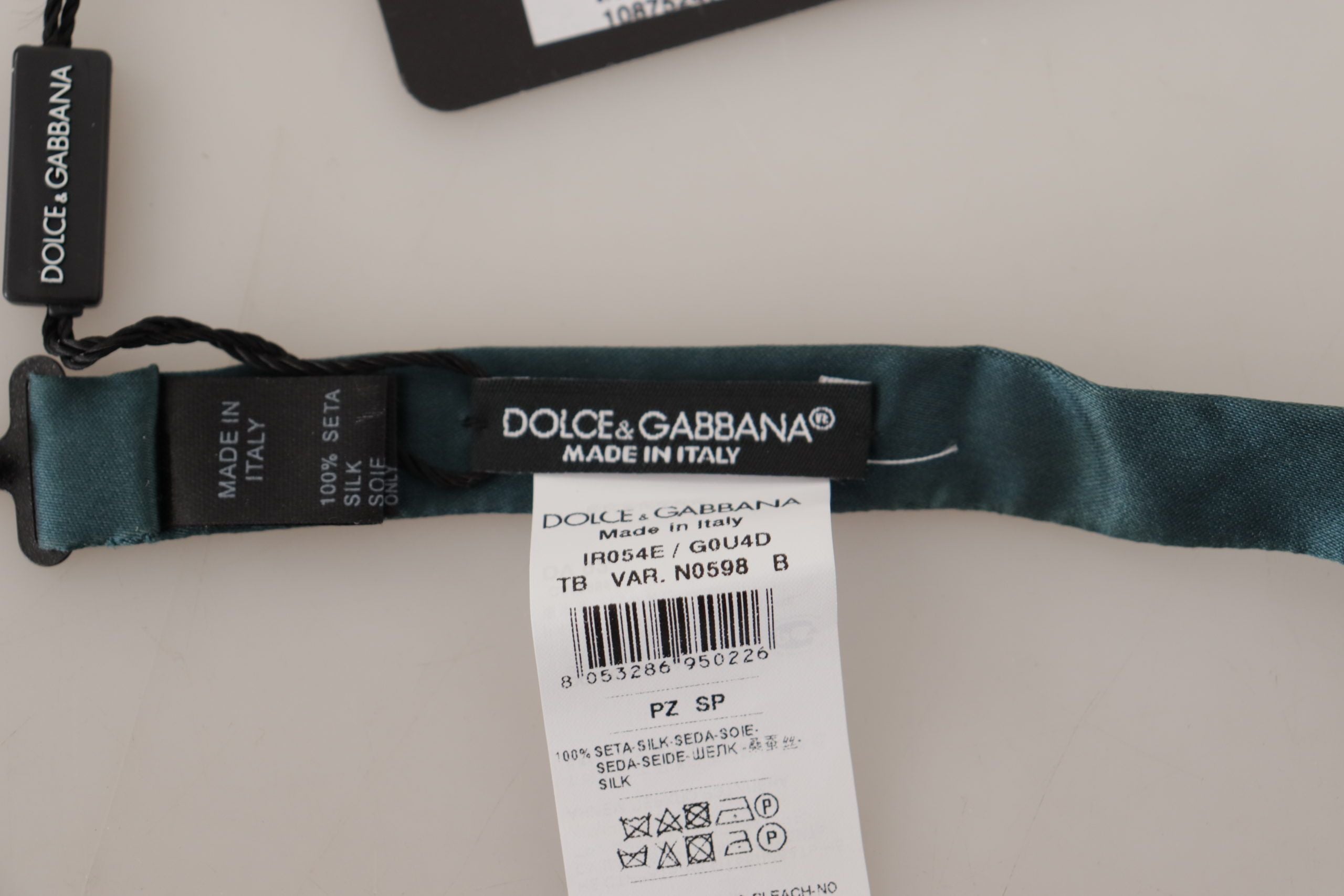 Dolce & Gabbana Green 100% копринена вратовръзка Papillon с регулируема яка