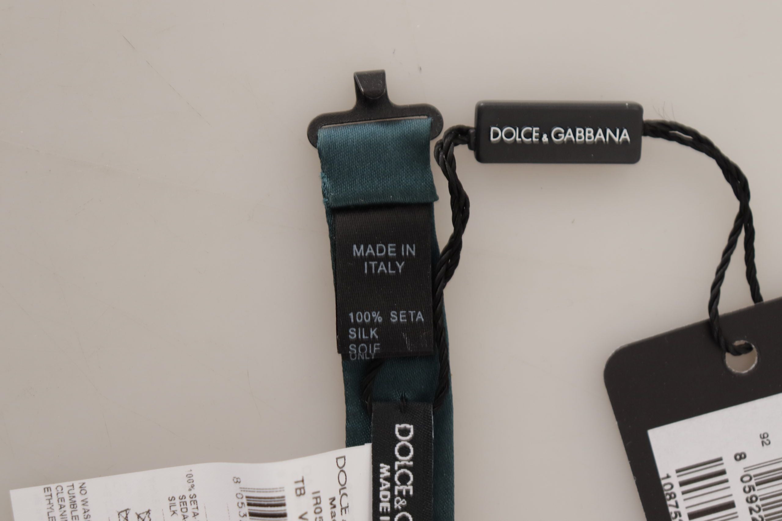 Dolce & Gabbana Green 100% копринена вратовръзка Papillon с регулируема яка