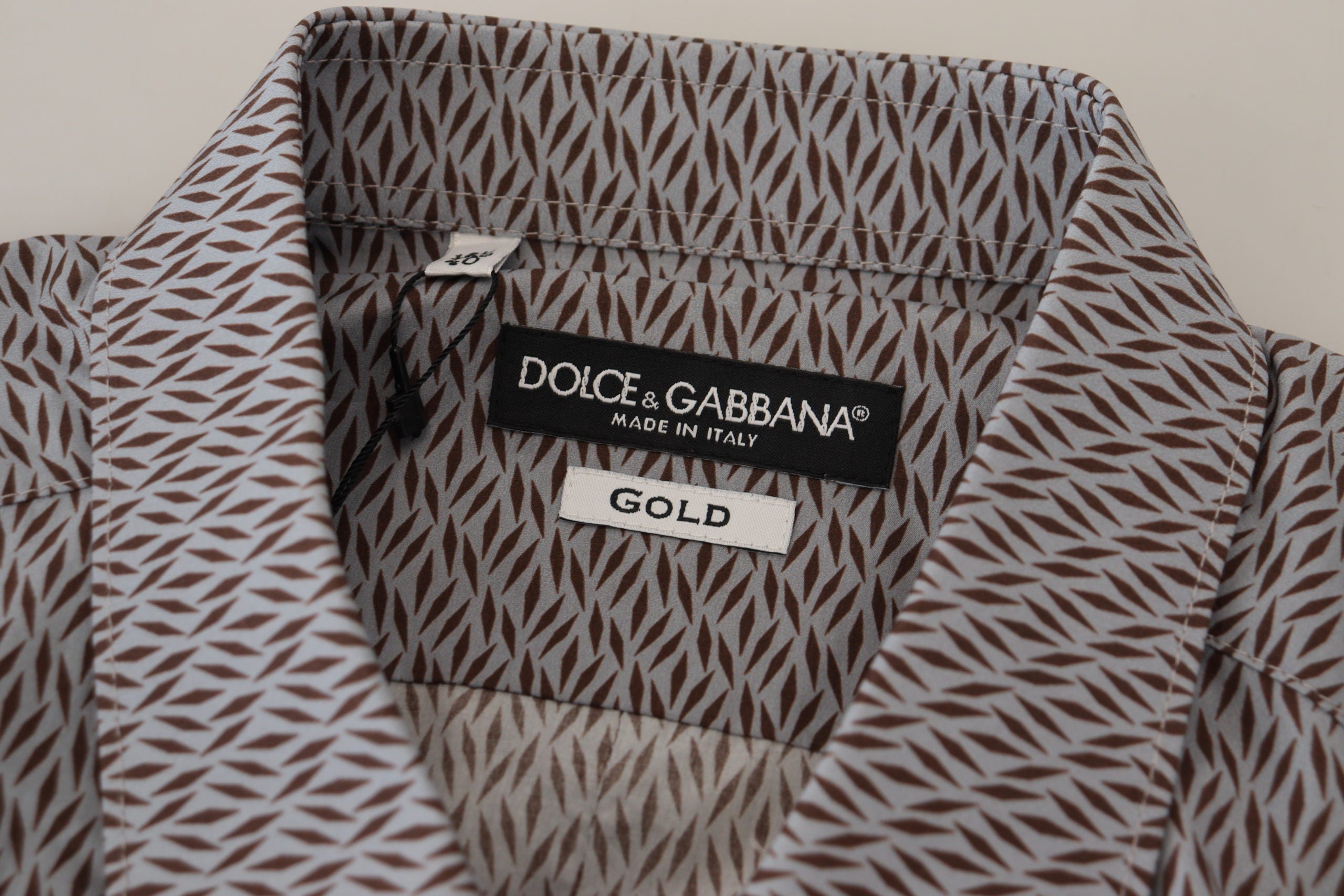 Официална риза Dolce & Gabbana Сиво-кафяво ЗЛАТНО тънка рокля