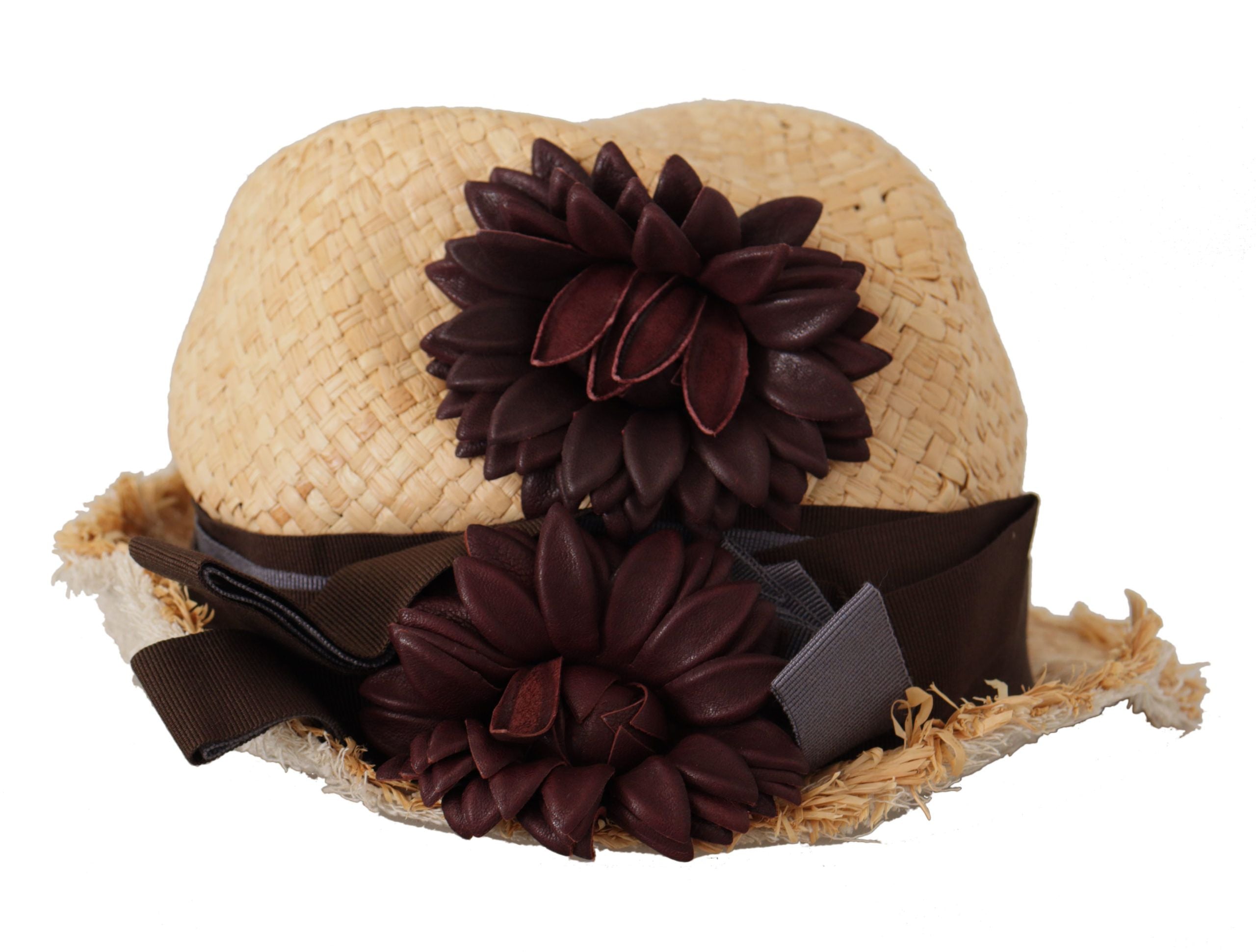 Dolce & Gabbana Жълта панделка, украсена с цветя, сламена шапка