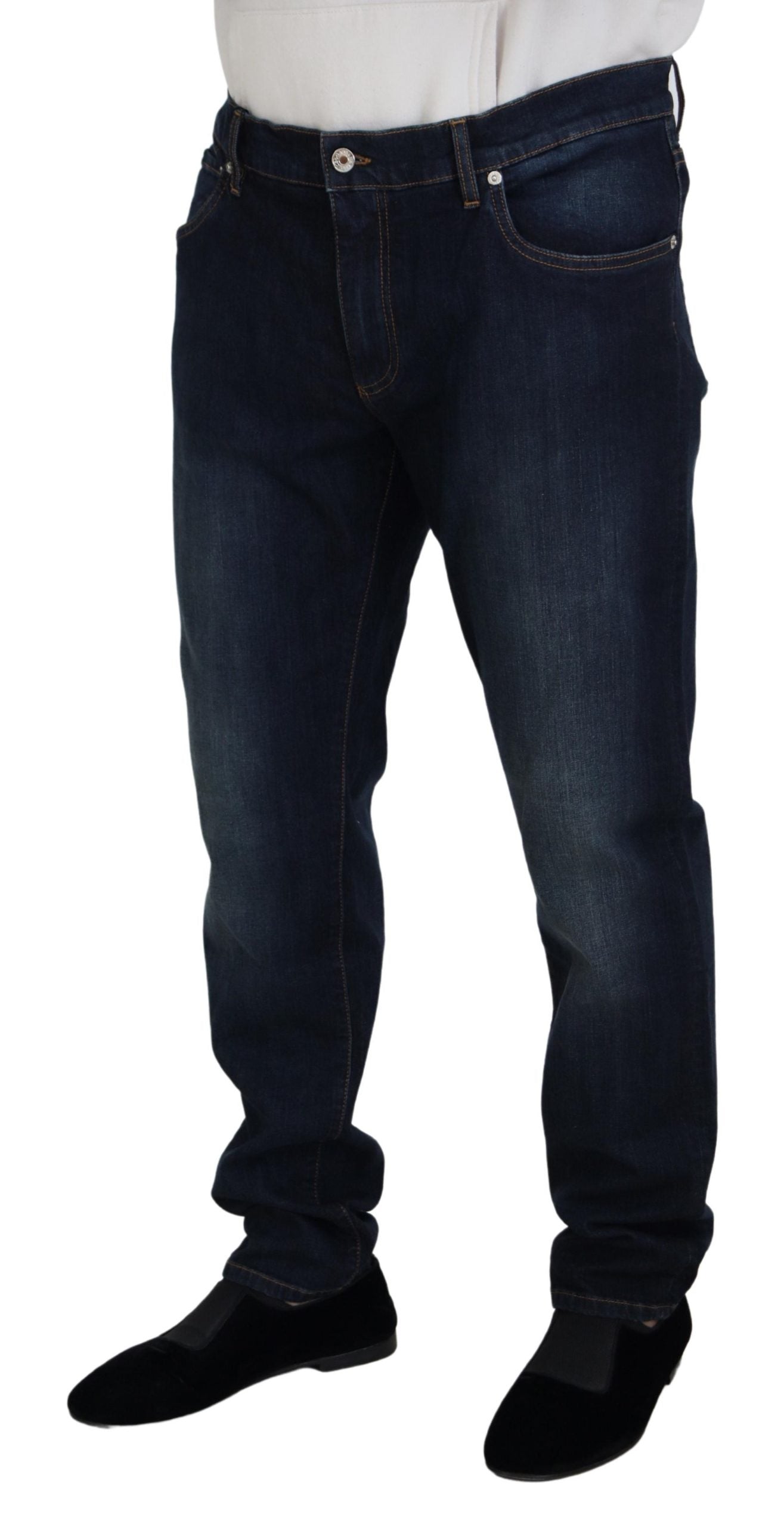 Dolce & Gabbana Blue Cotton Straight Croy Casual Denim Jeans