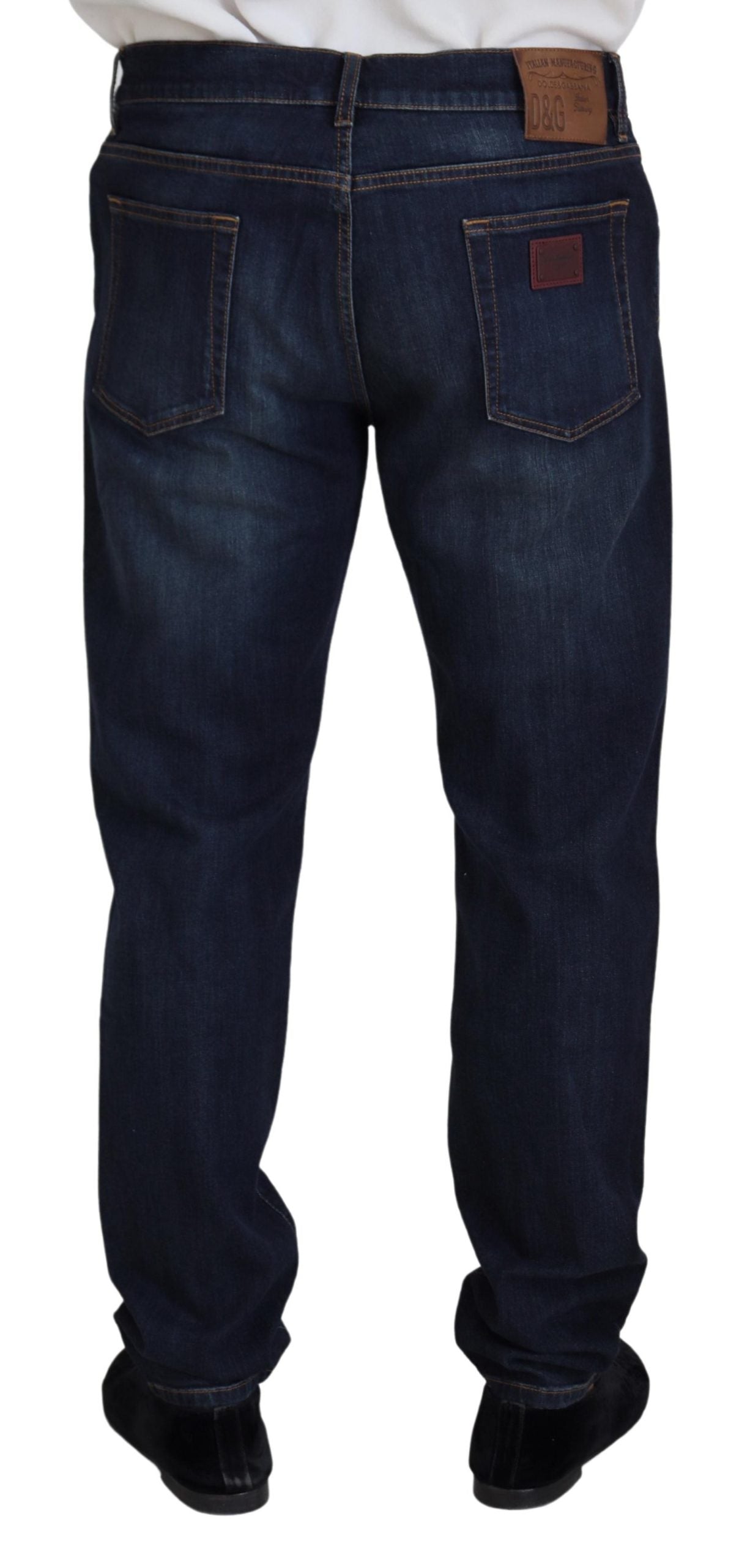 Dolce & Gabbana Blue Cotton Straight Croy Casual Denim Jeans