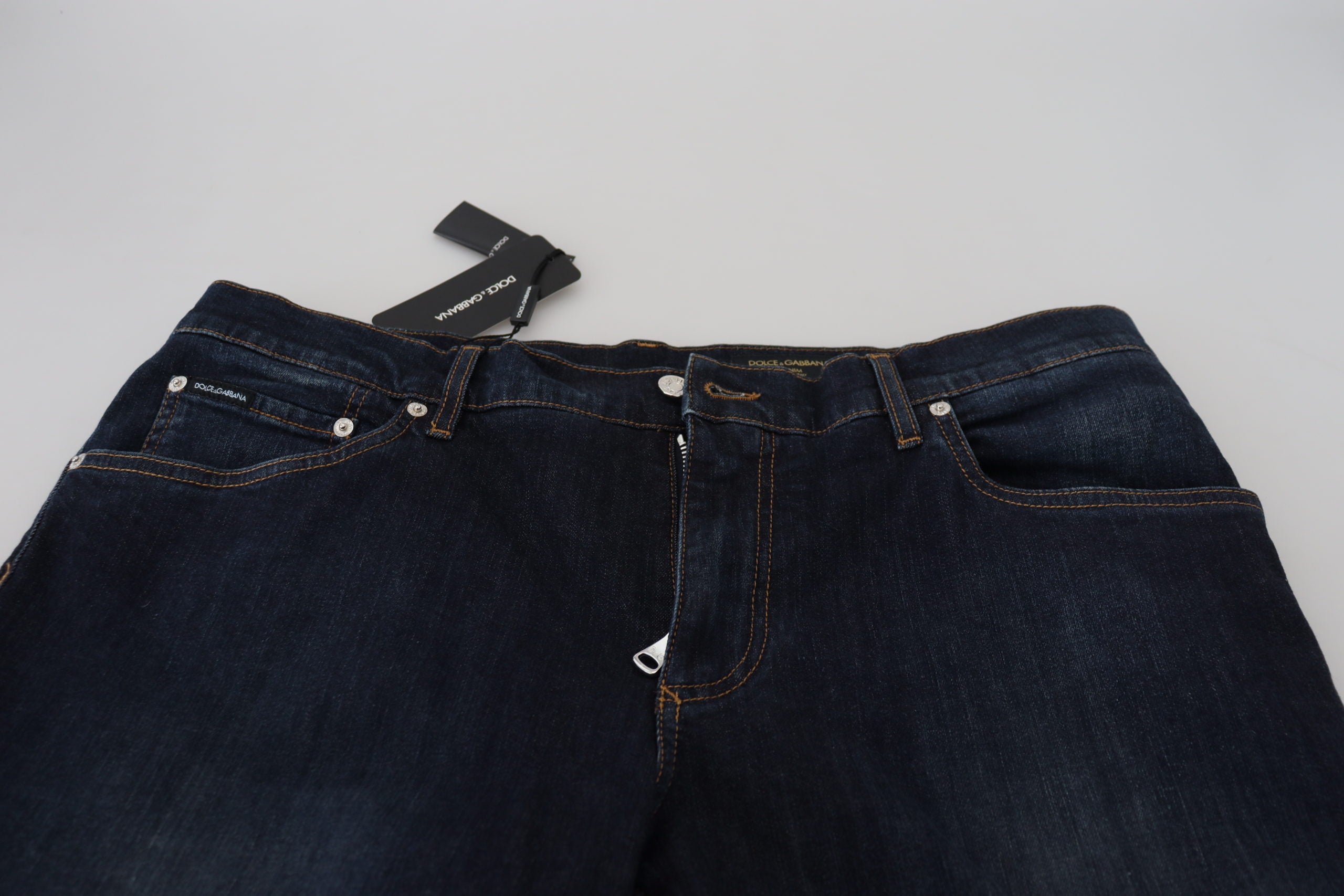 Dolce & Gabbana Blue Cotton Straight Croy Casual Denim Jeans