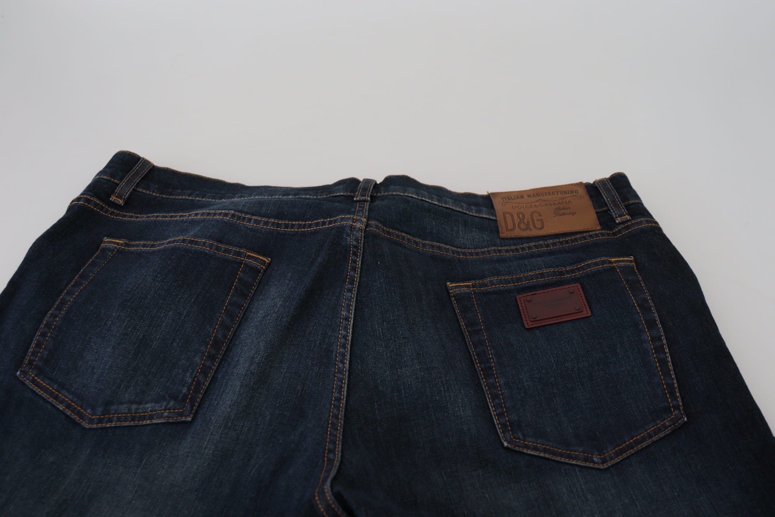 Dolce & Gabbana Blue Cotton Straight Croy Casual Denim Jeans