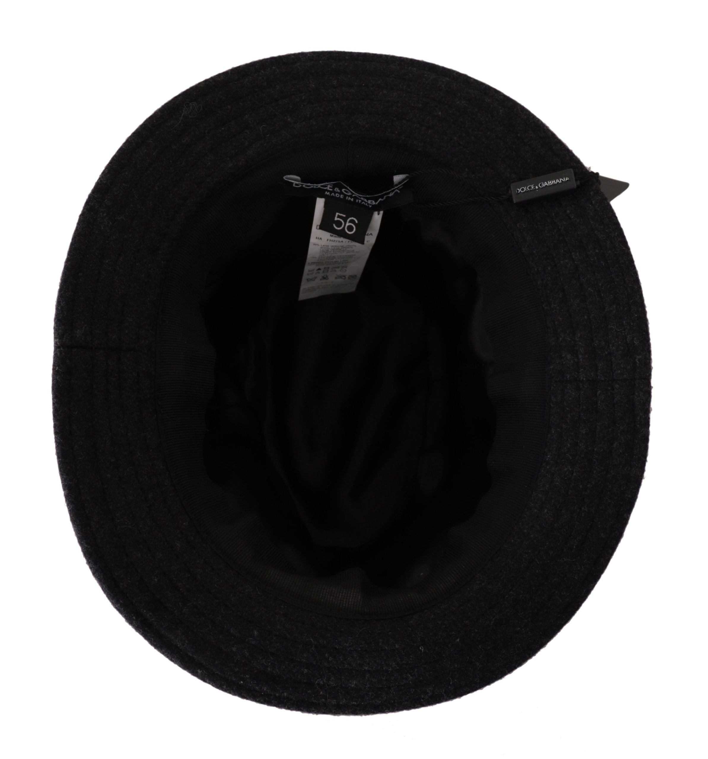 Dolce & Gabbana Сива необработена вълнена шапка Fedora Trilby Cappello
