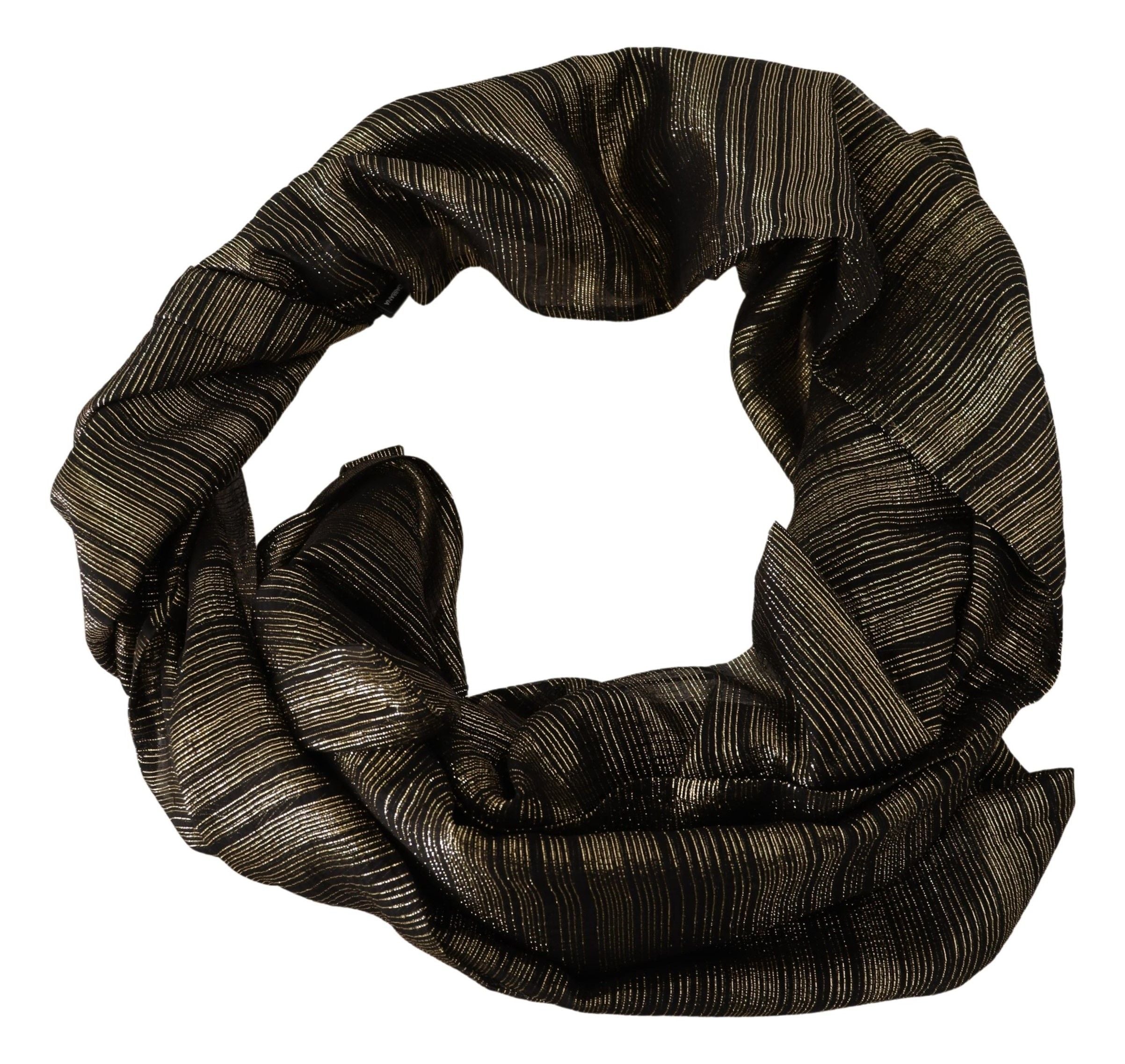 Dolce & Gabbana Metallic Gold Silk Stretch Shal Wrap Scarf