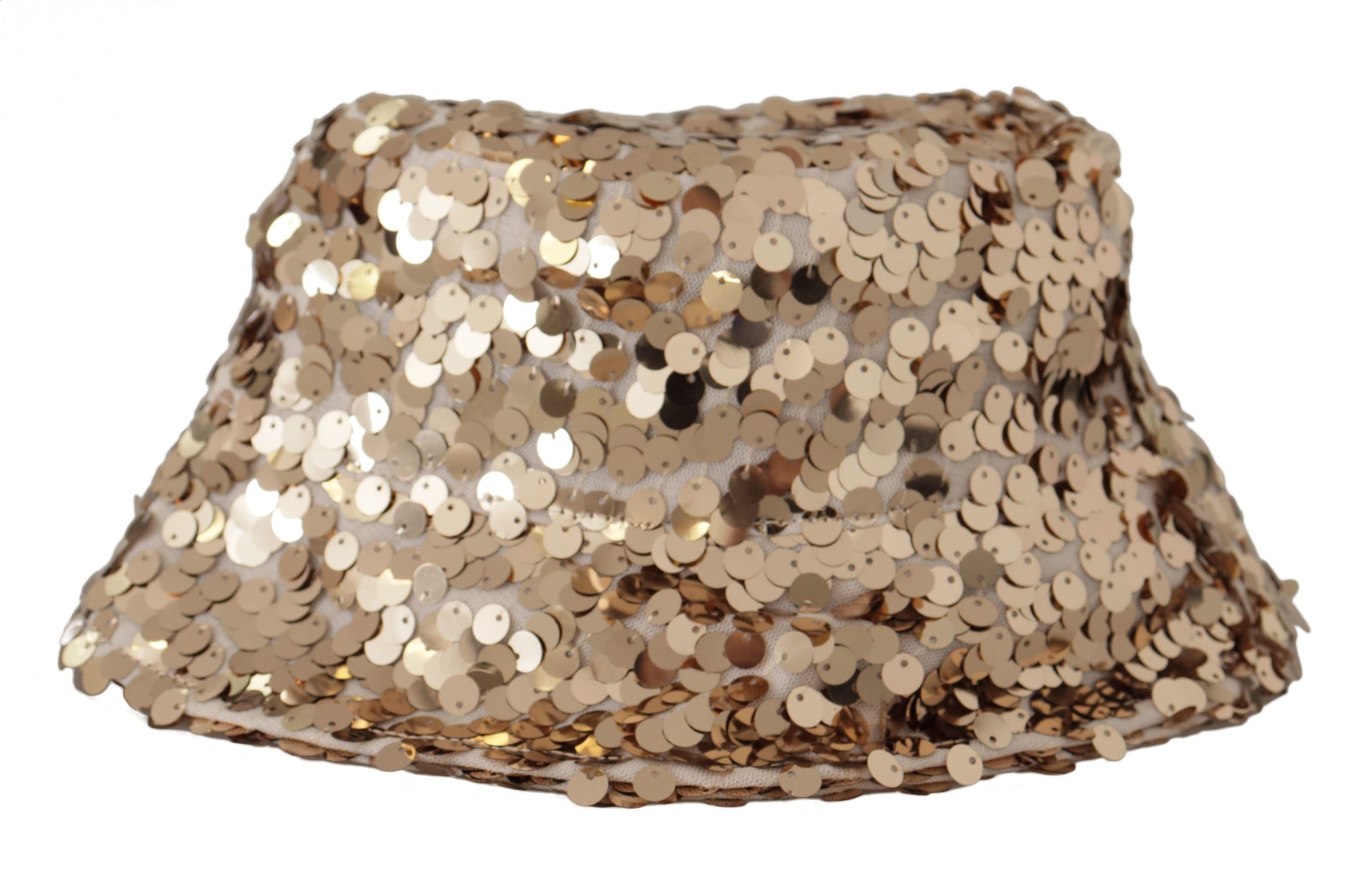 Dolce & Gabbana Elegant Sequined Gold Bucket Hat