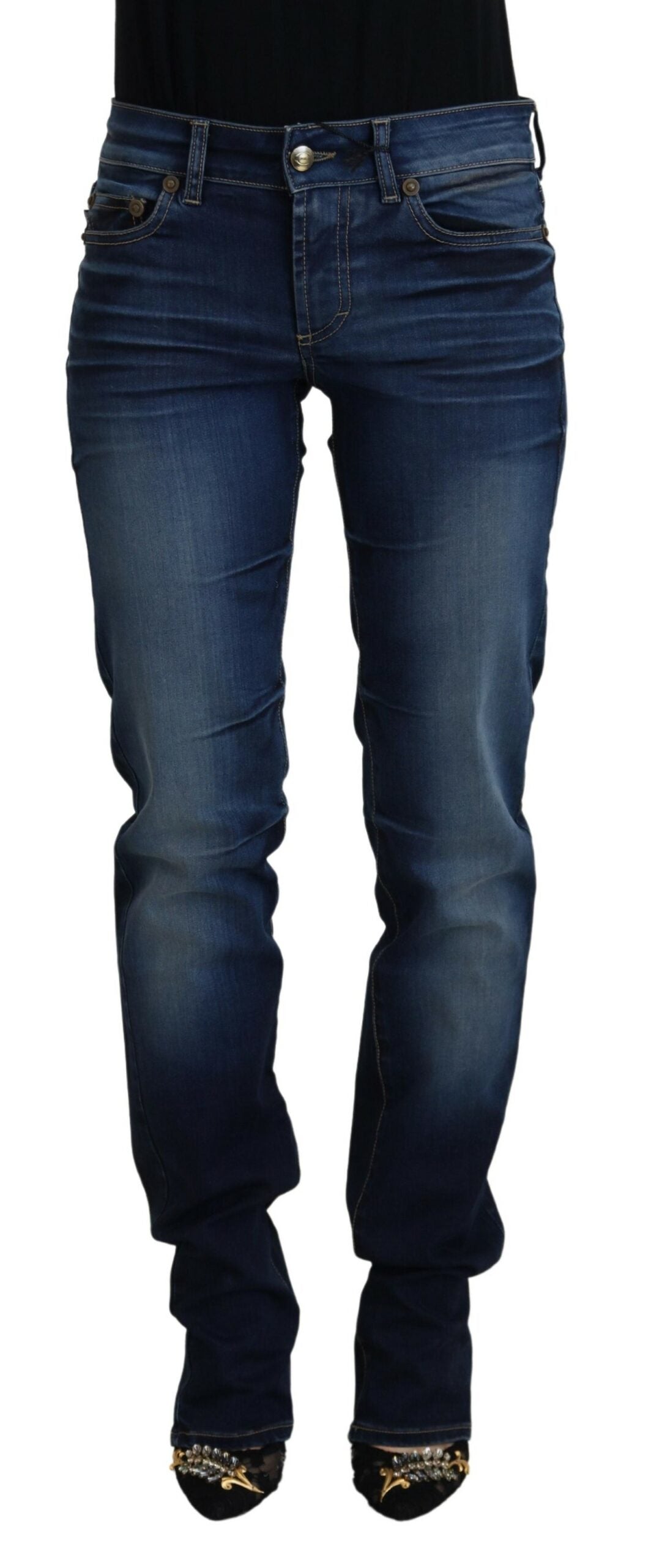 Дамски ежедневни дънки Just Cavalli Blue Cotton