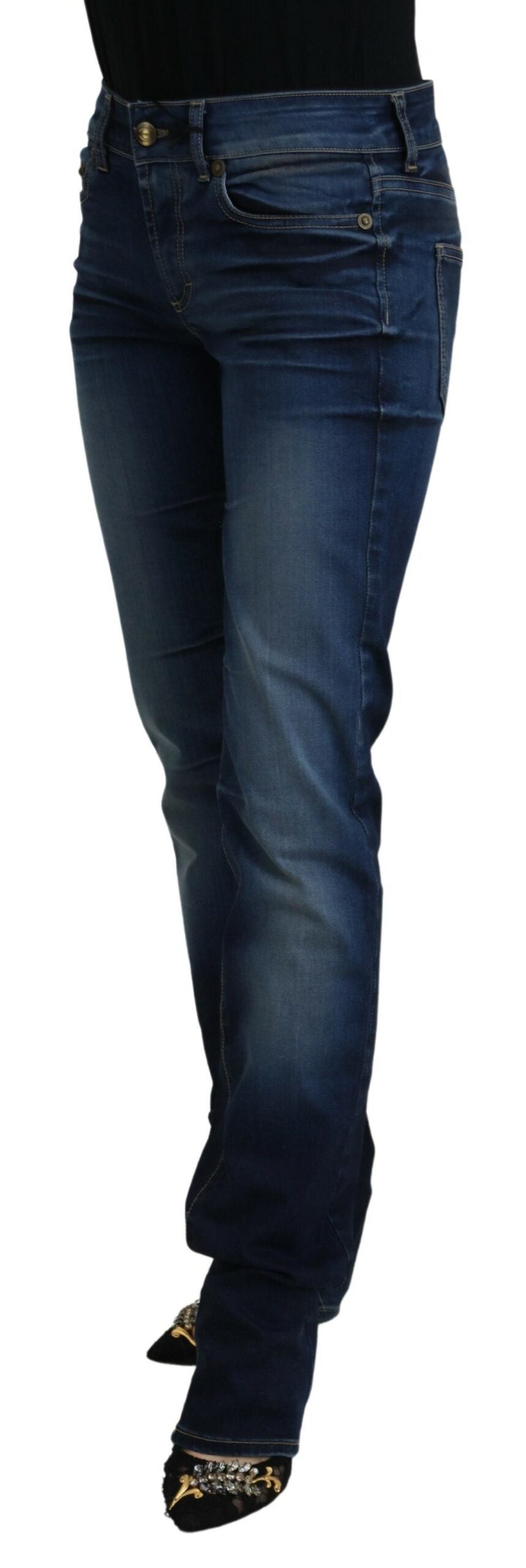 Дамски ежедневни дънки Just Cavalli Blue Cotton