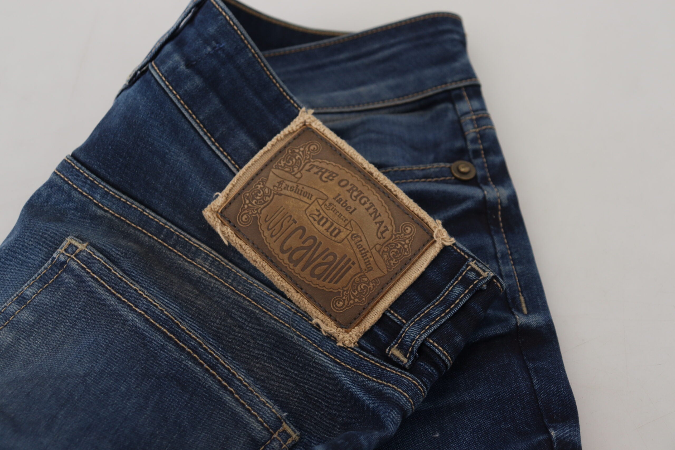 Дамски ежедневни дънки Just Cavalli Blue Cotton