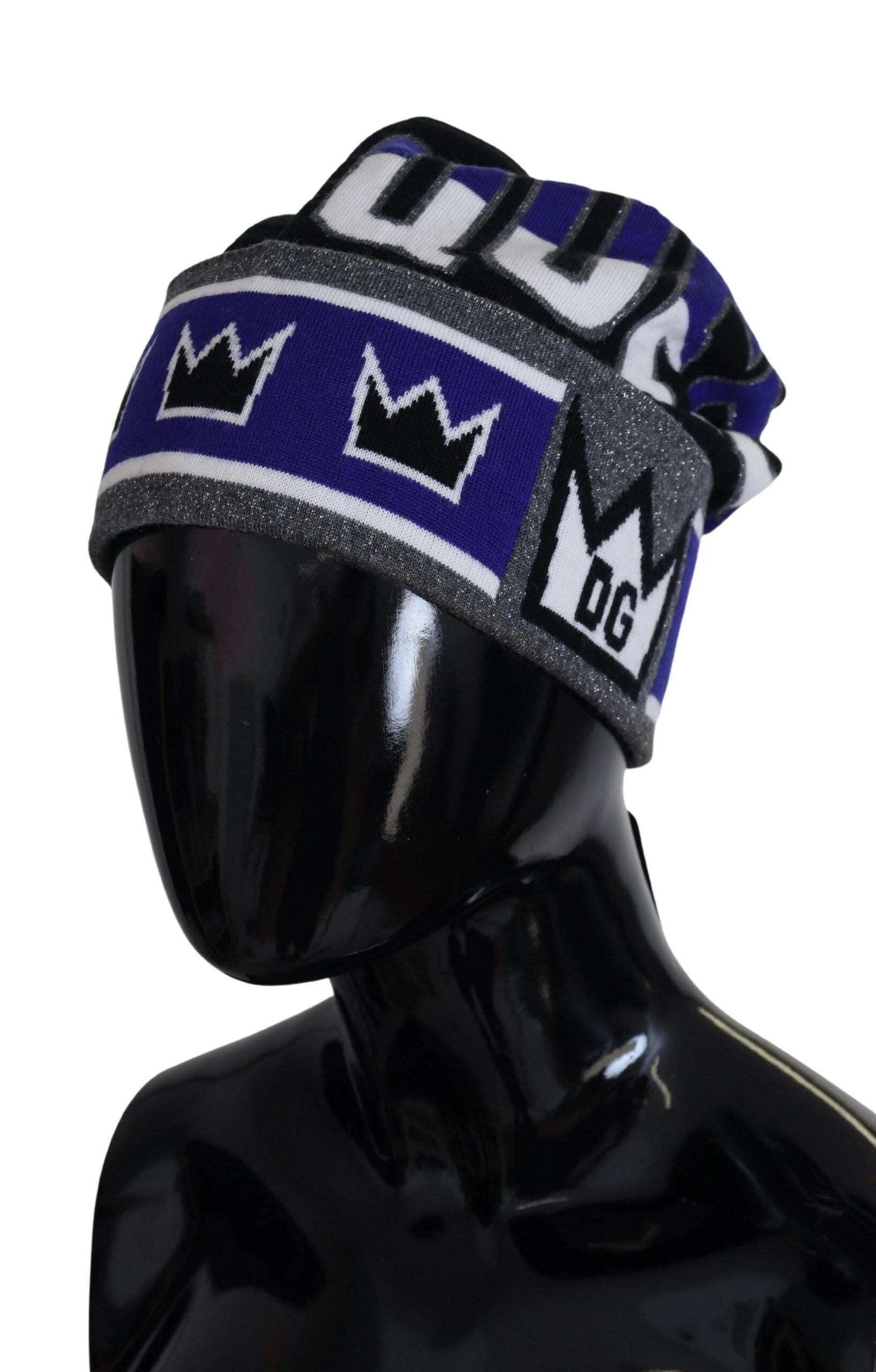 Dolce & Gabbana Multicolor Wool Blend Beanie with Queen Logo