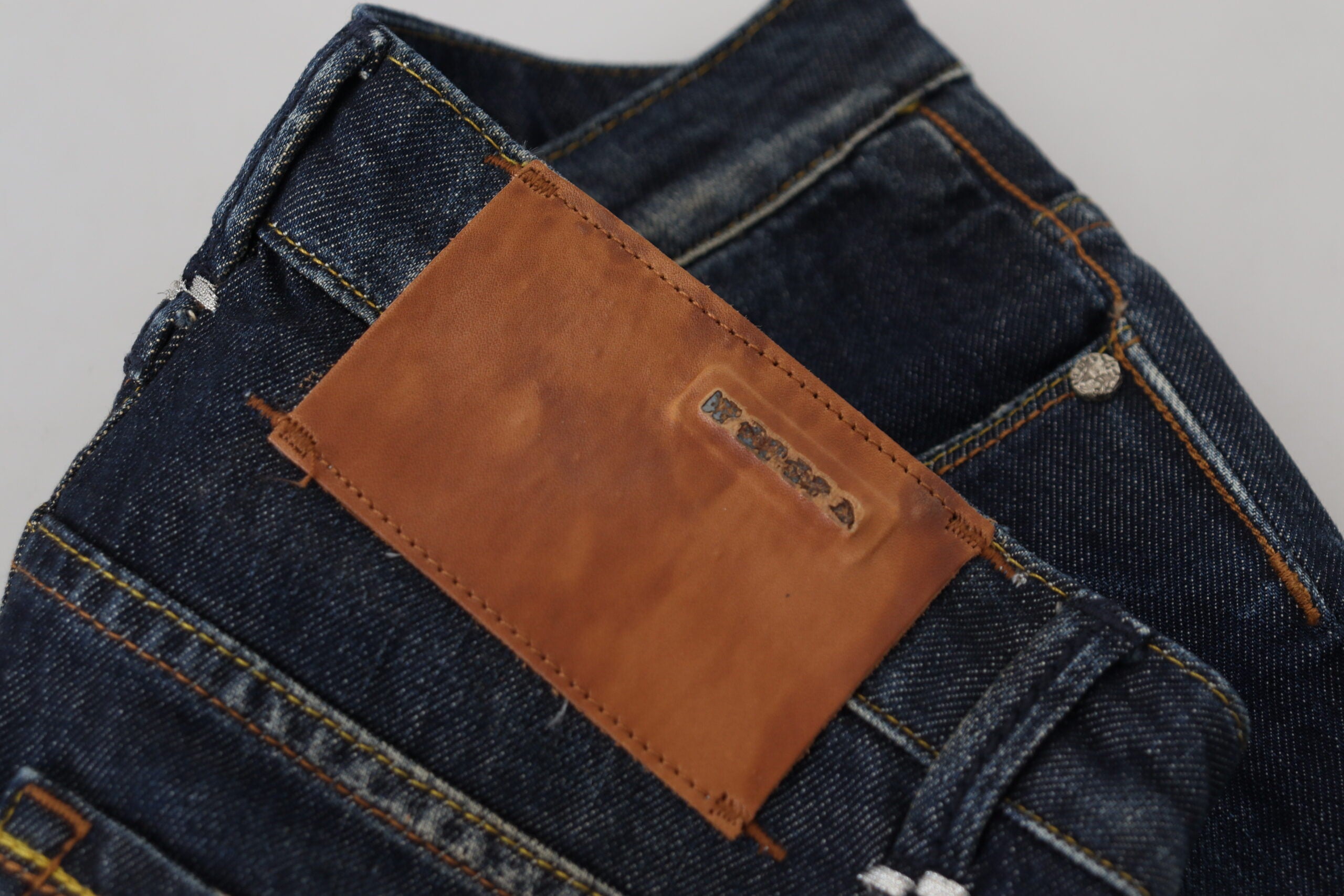 Дамски ежедневни дънки Acht Blue Cotton Slim Fit