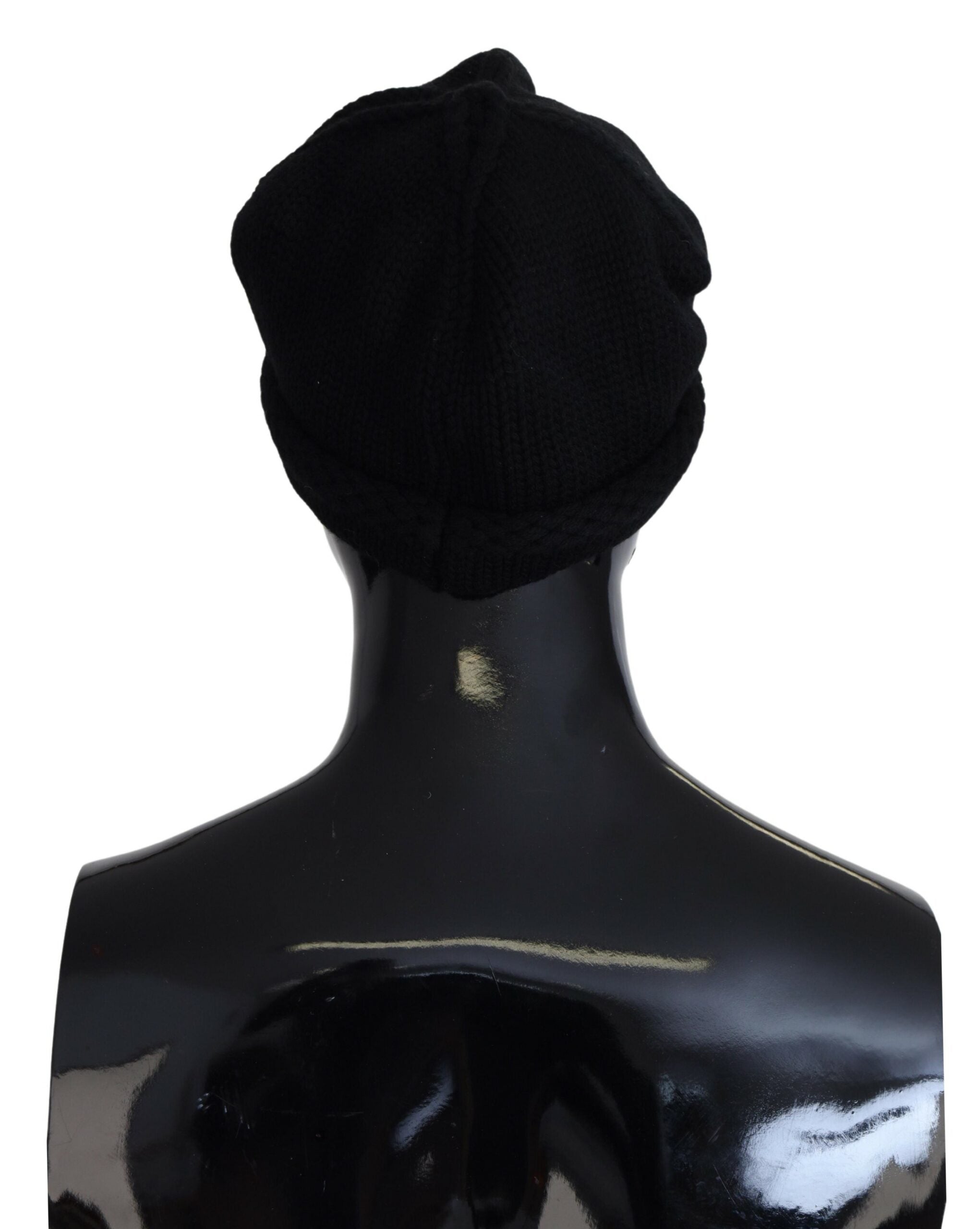 Dolce & Gabbana Elegant Black Virgin Wool Beanie Hat