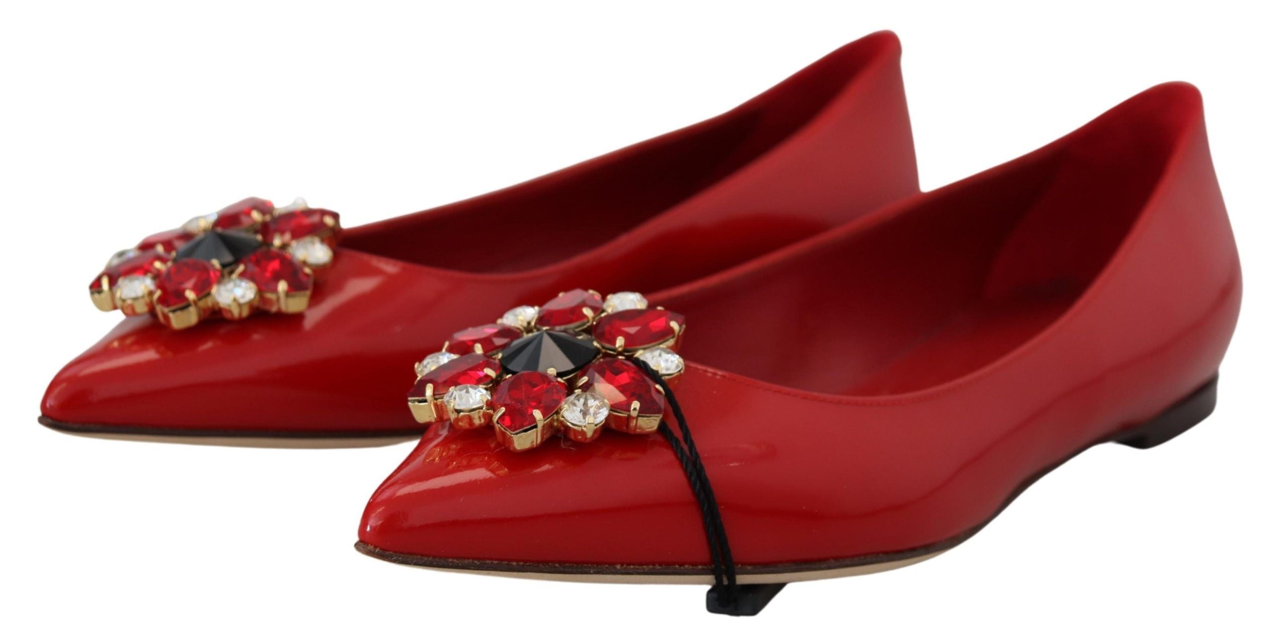 Dolce & Gabbana Червени кожени мокасини с равни обувки