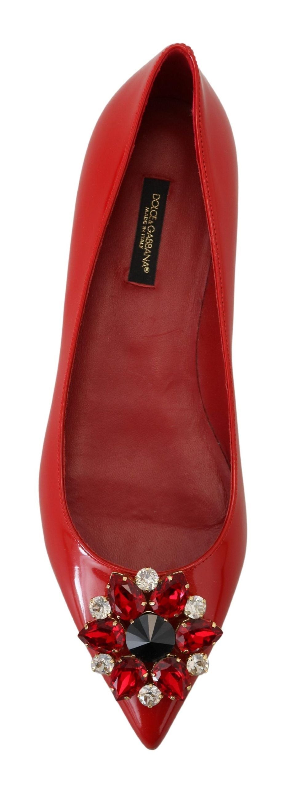 Dolce & Gabbana Червени кожени мокасини с равни обувки
