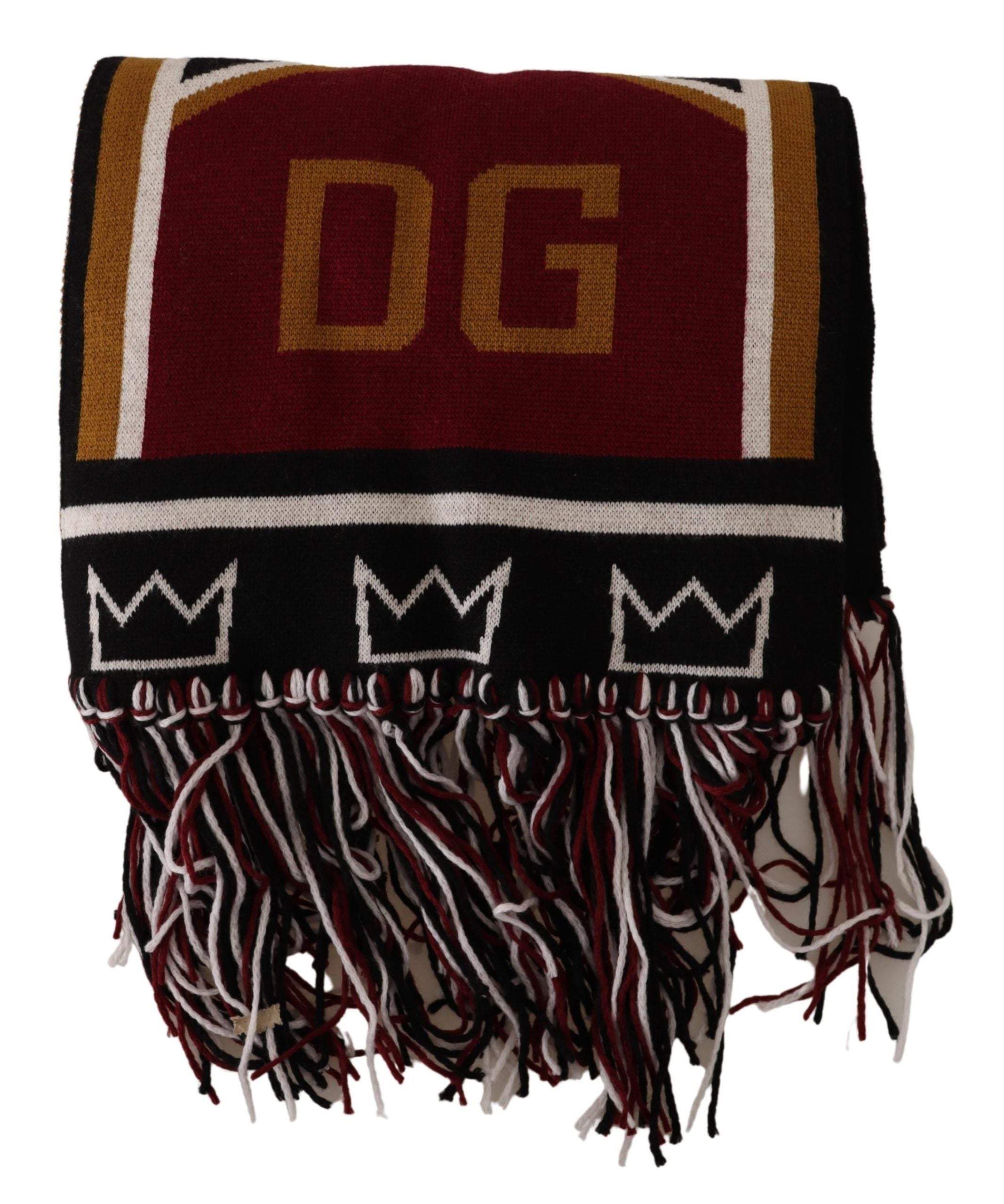 Многоцветен вълнен плетен шал Dolce & Gabbana DG King Shawl Wrap Wrap