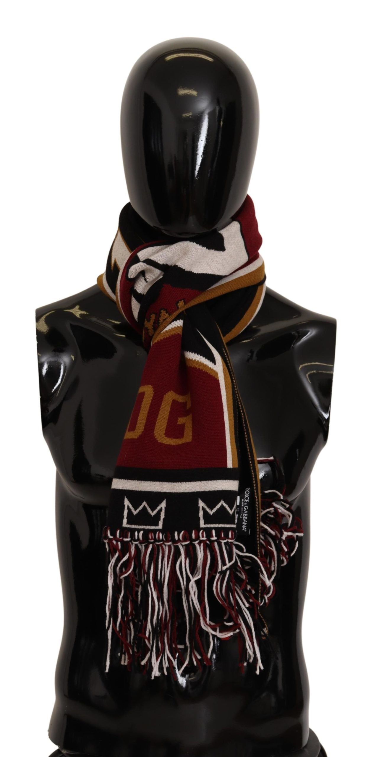 Многоцветен вълнен плетен шал Dolce & Gabbana DG King Shawl Wrap Wrap