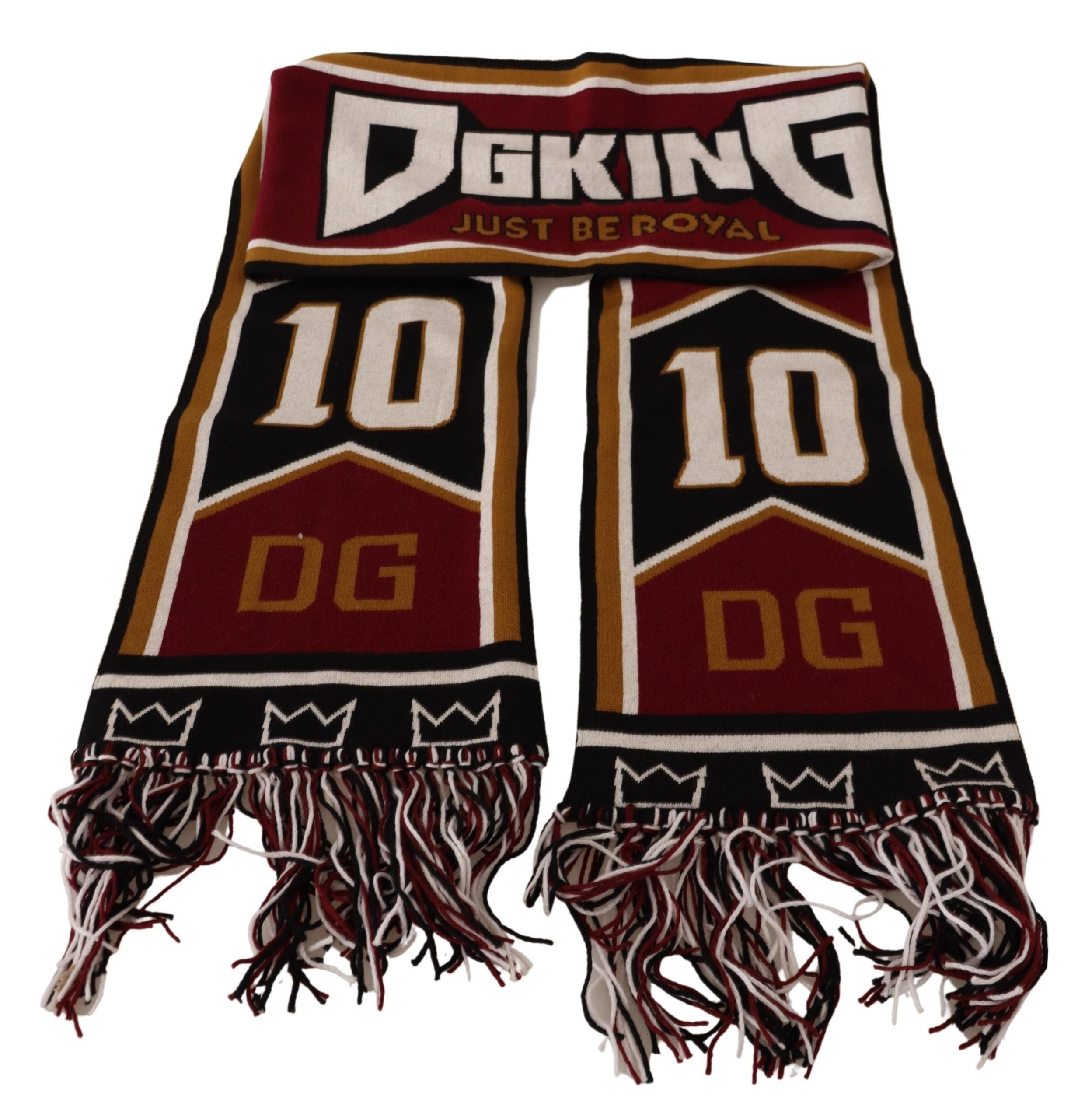 Многоцветен вълнен плетен шал Dolce & Gabbana DG King Shawl Wrap Wrap