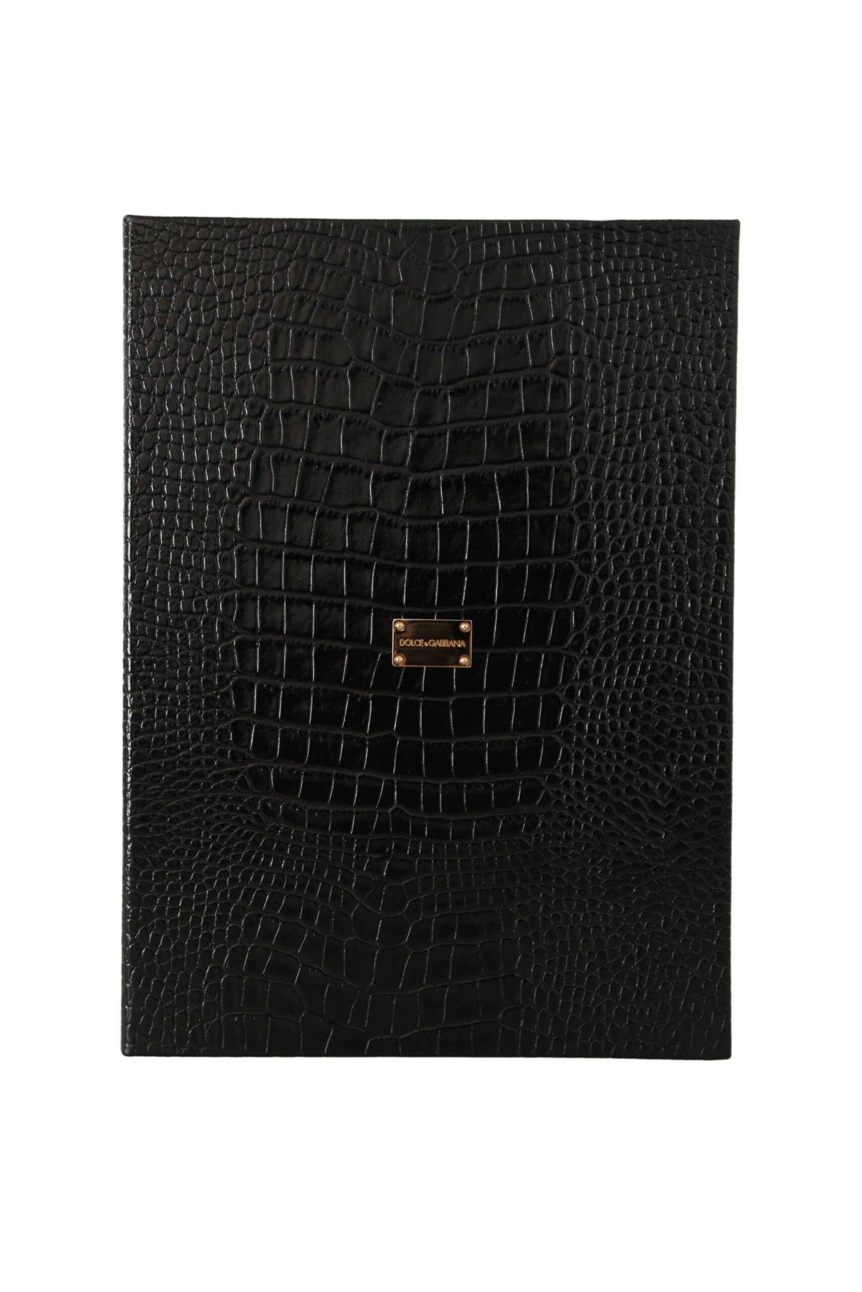 Dolce & Gabbana Elegant Black Leather Catalogue Case