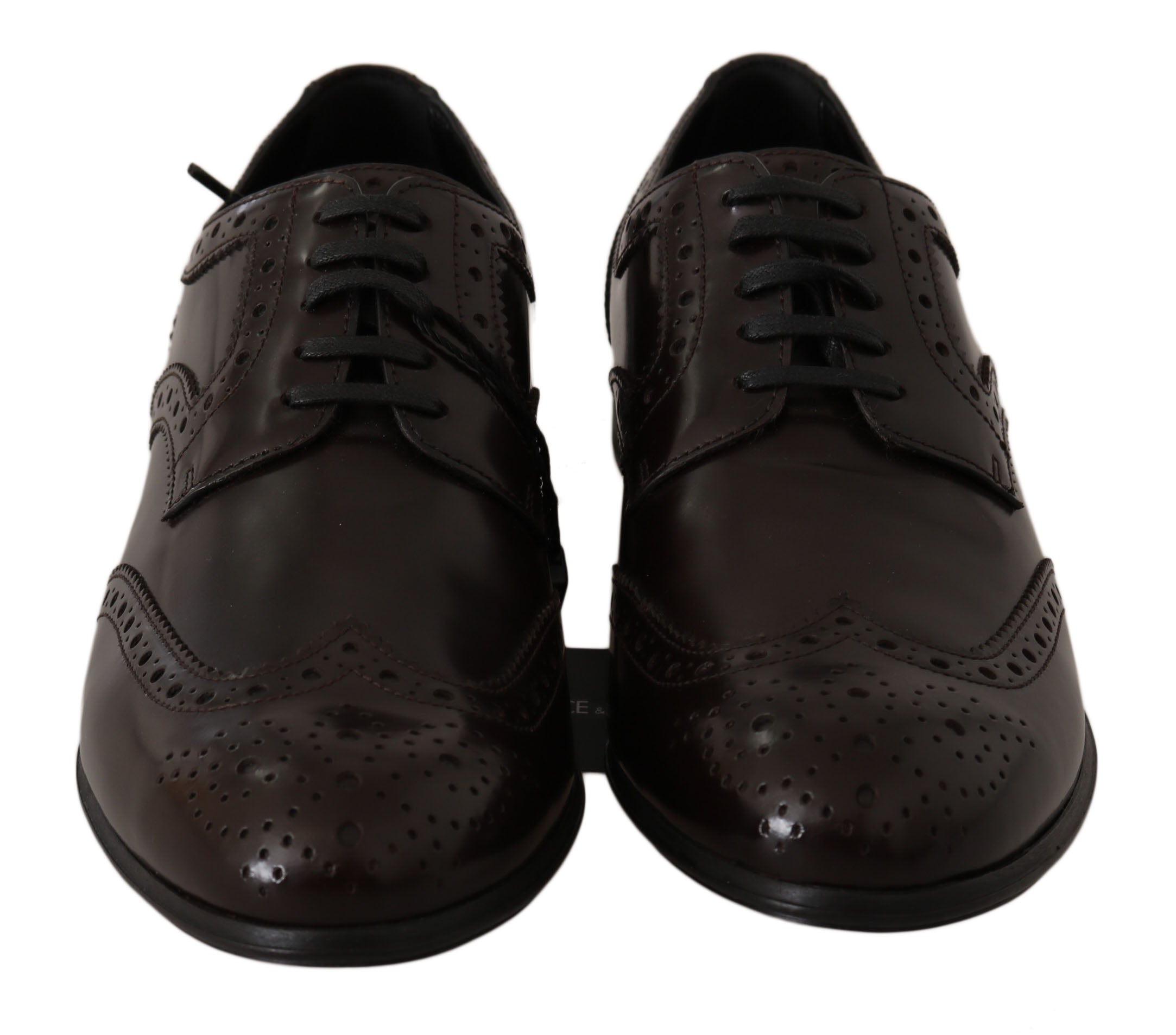 Dolce & Gabbana Elegant Brown Leather Oxford Flats