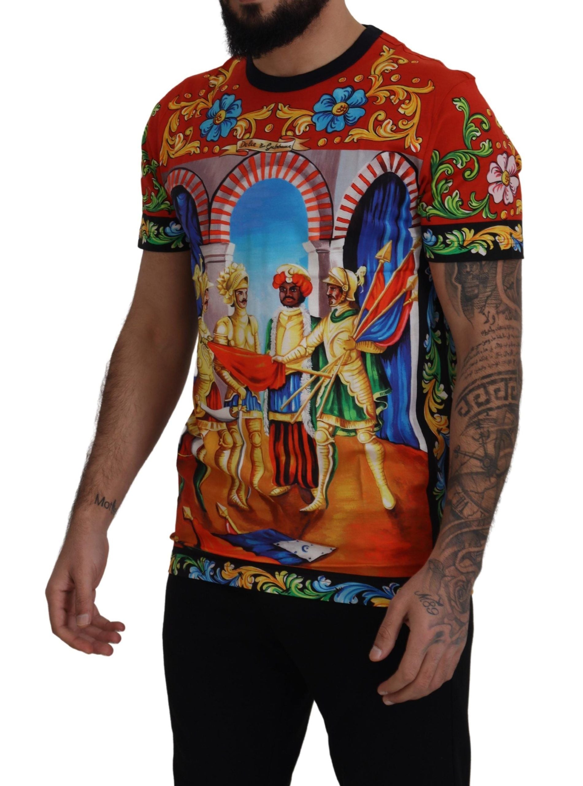 Ексклузивна мъжка тениска Dolce & Gabbana Majolica Soldier Cotton