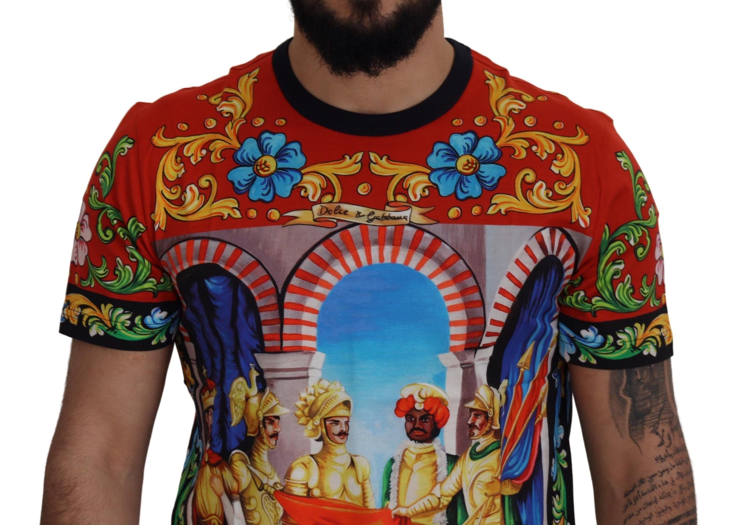Ексклузивна мъжка тениска Dolce & Gabbana Majolica Soldier Cotton