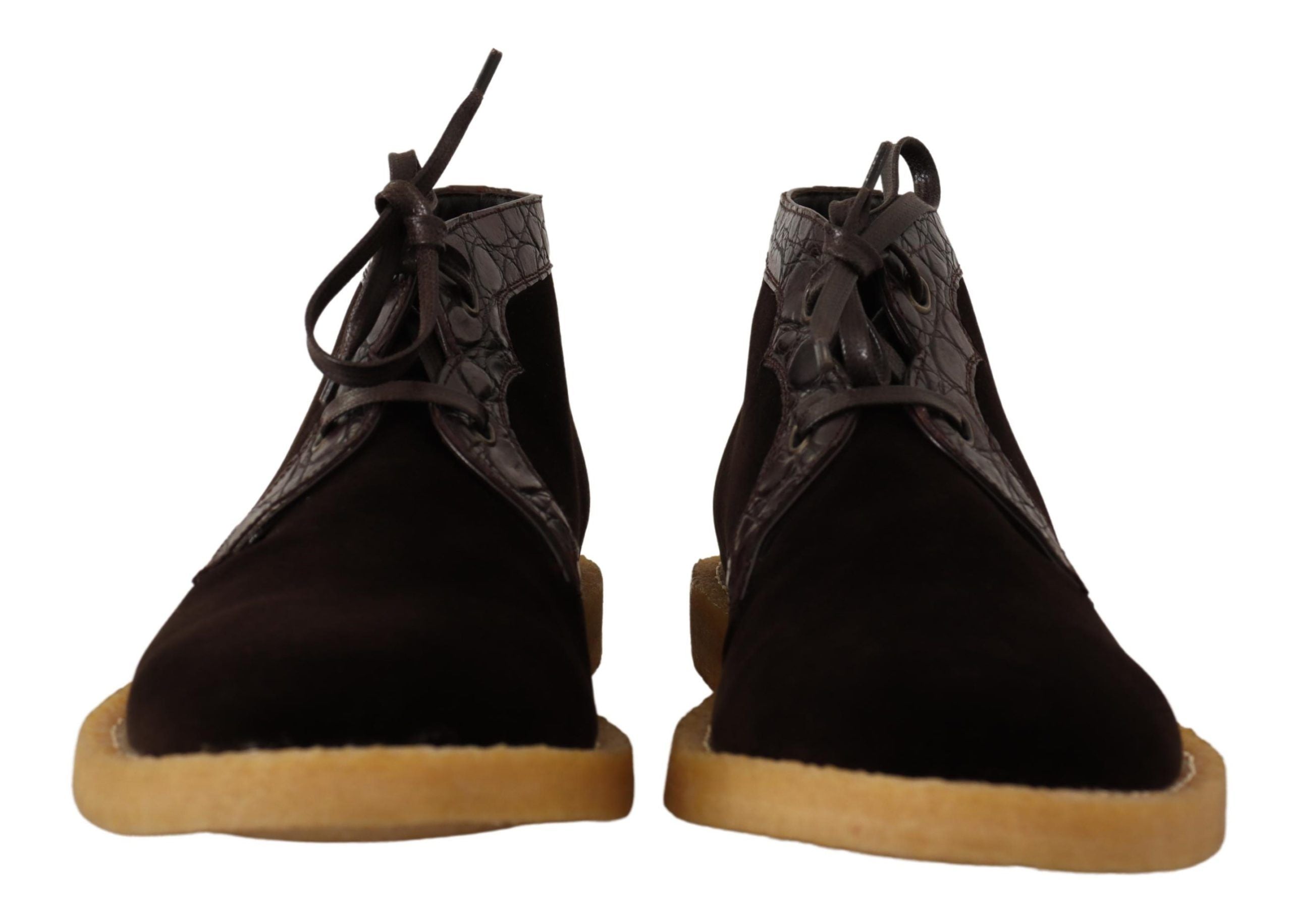 Кожени боти Dolce & Gabbana Exotic Caiman в кафяво