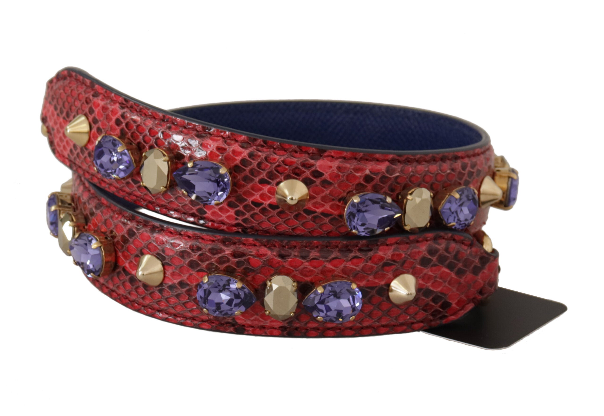 Dolce & Gabbana Elegant Red Python Leather Handbag Strap