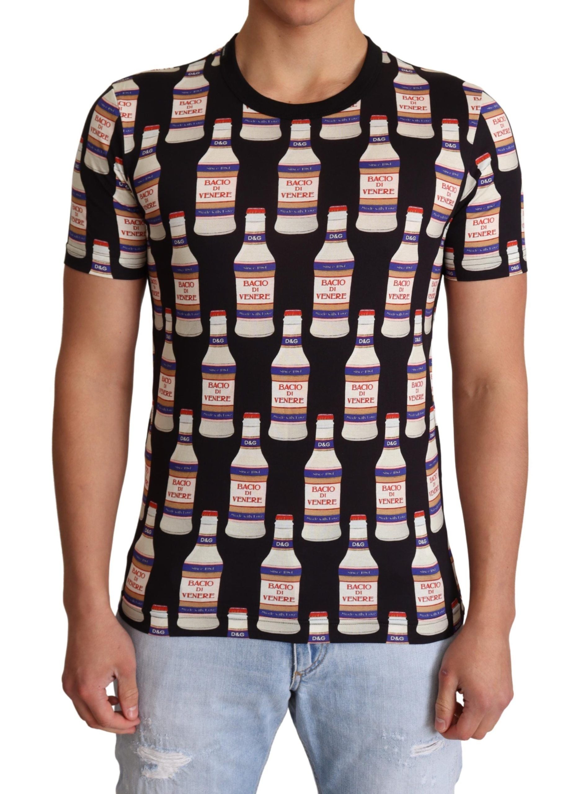 Тениска Dolce & Gabbana Blue Bottle Motive Crewneck