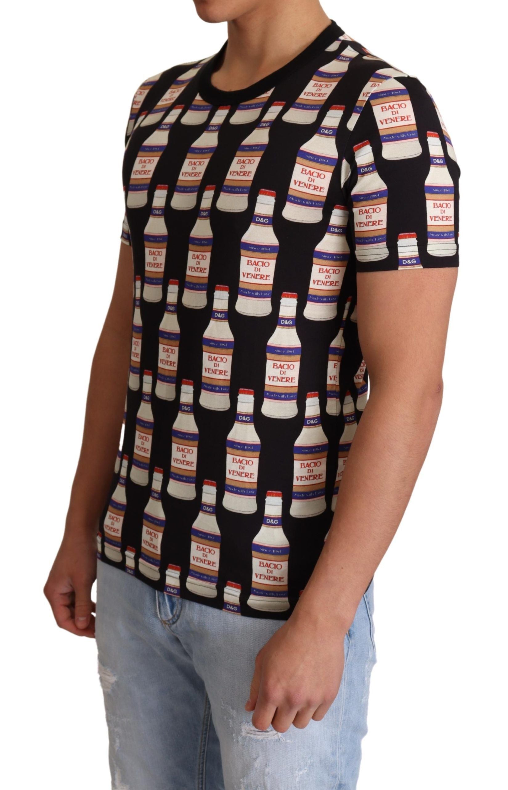 Тениска Dolce & Gabbana Blue Bottle Motive Crewneck