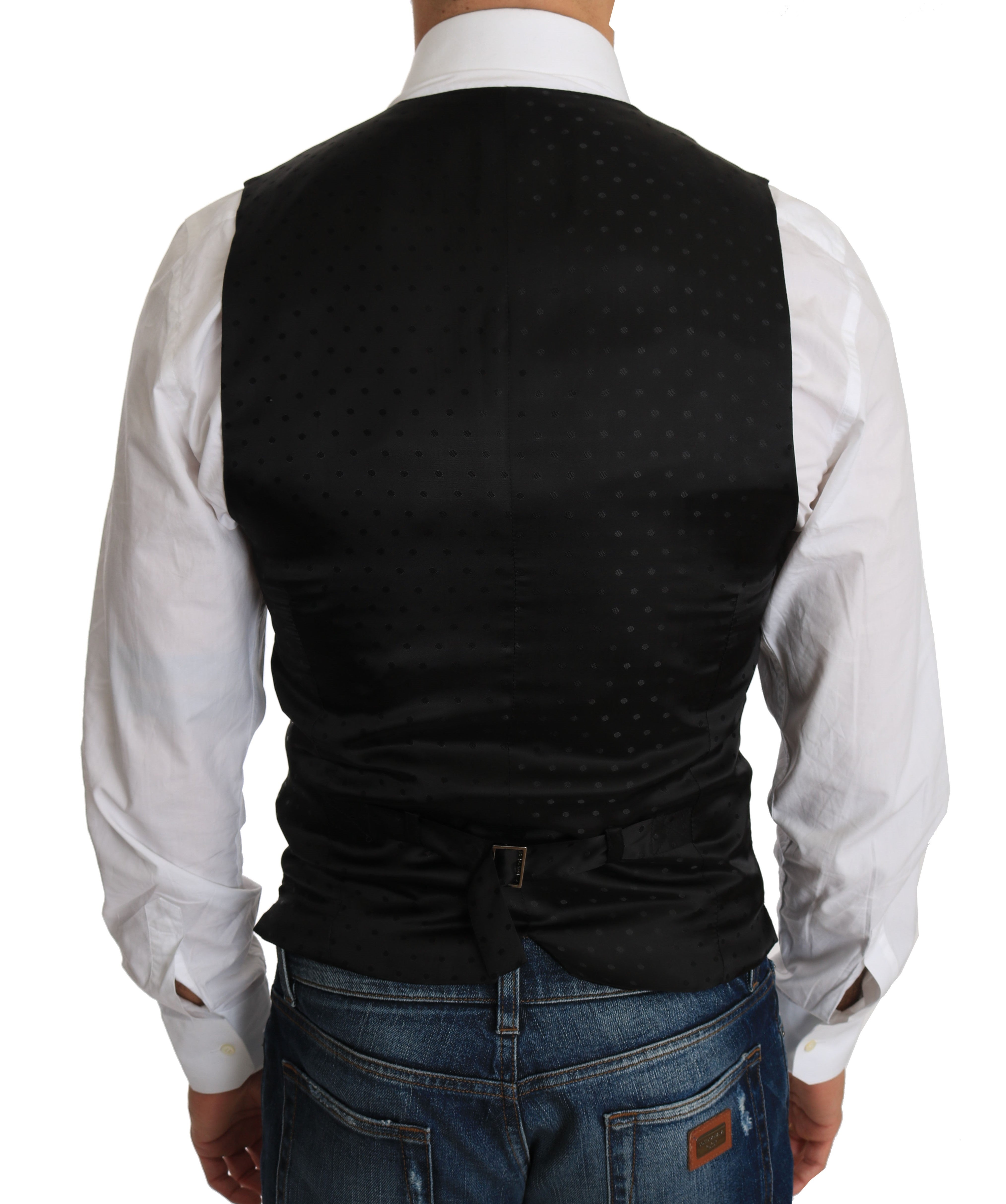 Dolce & Gabbana Sleek Black Wool Blend Formal Vest