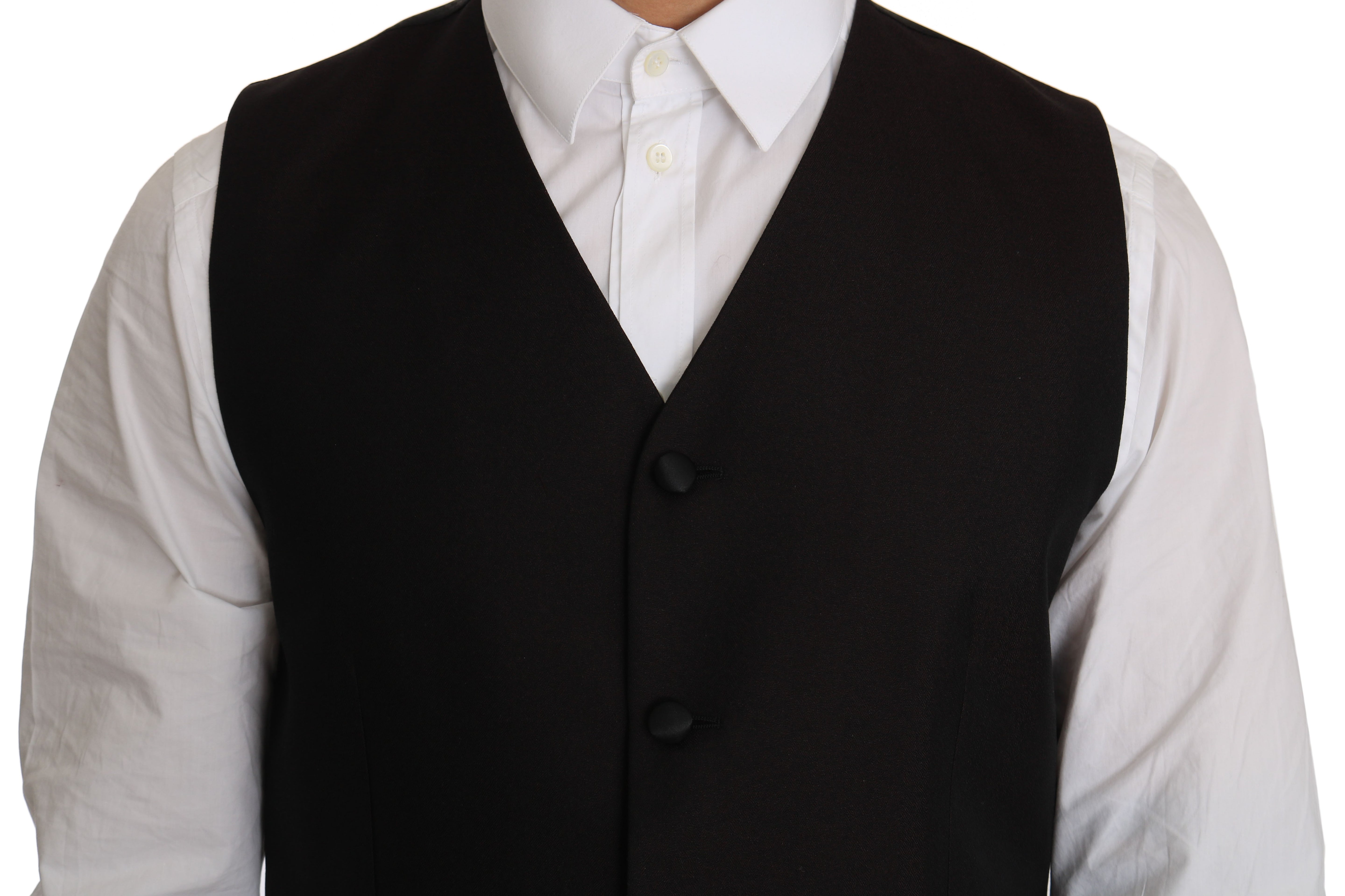 Dolce & Gabbana Elegant Black Silk Blend Formal Vest