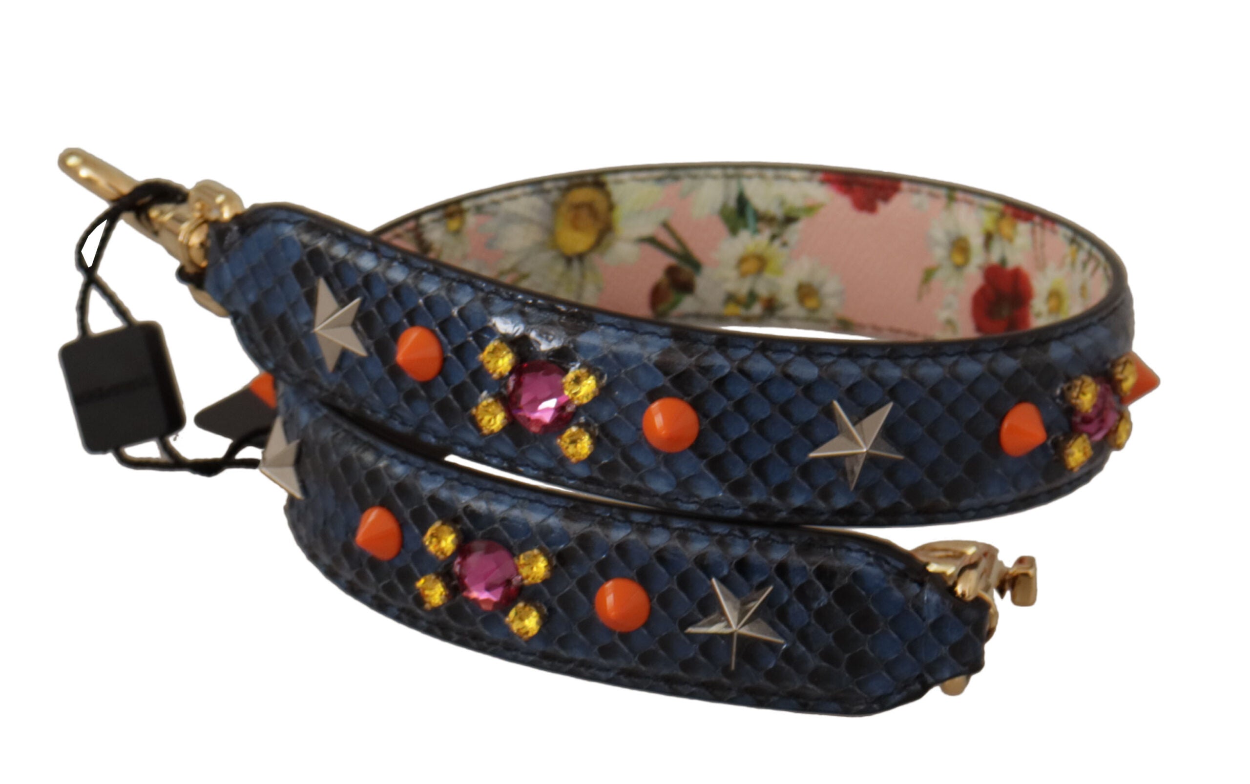 Dolce & Gabbana Elegant Blue Python Leather Bag Strap