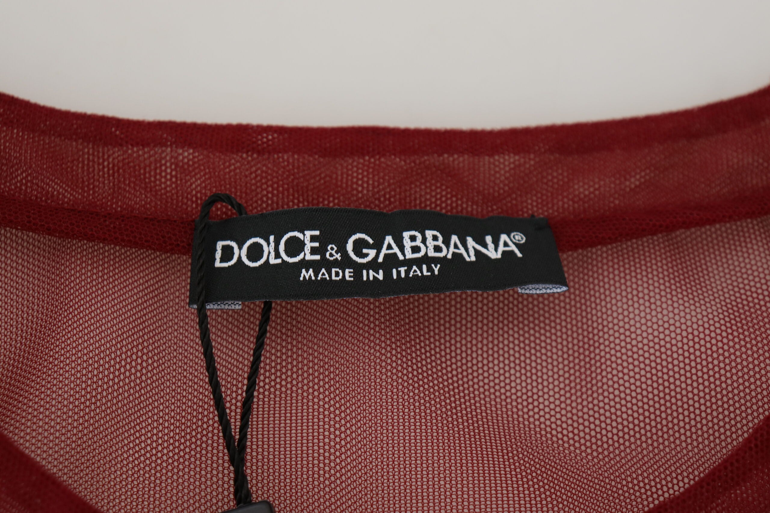 Dolce & Gabbana Maroon Nylon двуслойна мини рокля