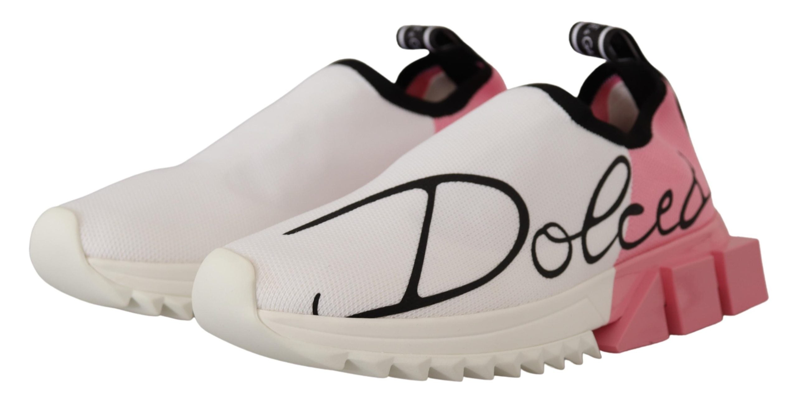 Дамски маратонки Dolce & Gabbana Pink White Logo Sorrento